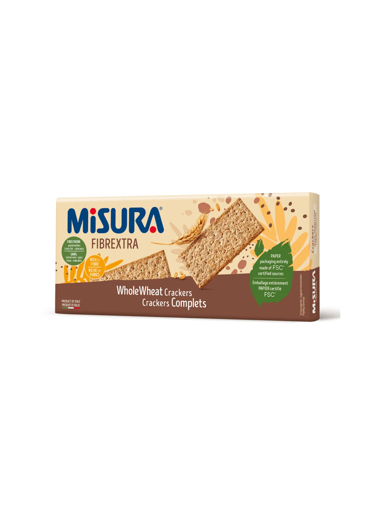 MISURA FIBREXTRA WHOLE WHEAT CRACKERS 385G