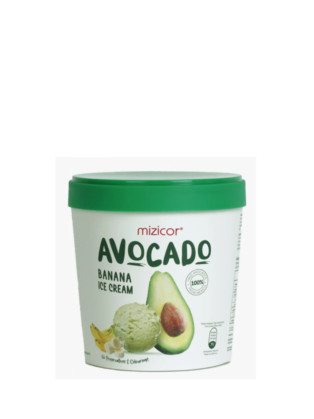 MIZICOR ICE CREAM AVOCADO BANANA 430ML