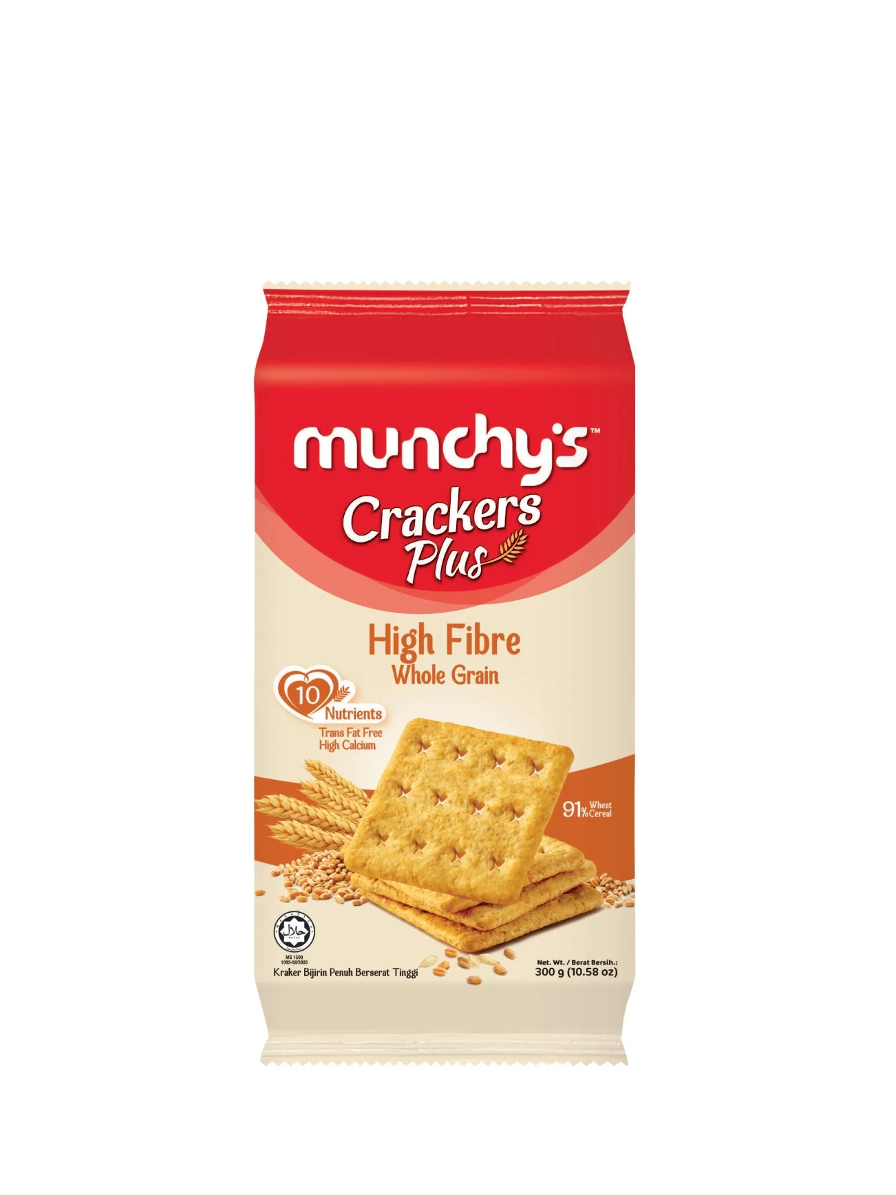 MUNCHY'S CRACKERS PLUS FIBRE WHOLE GRAIN 300G - Image 2