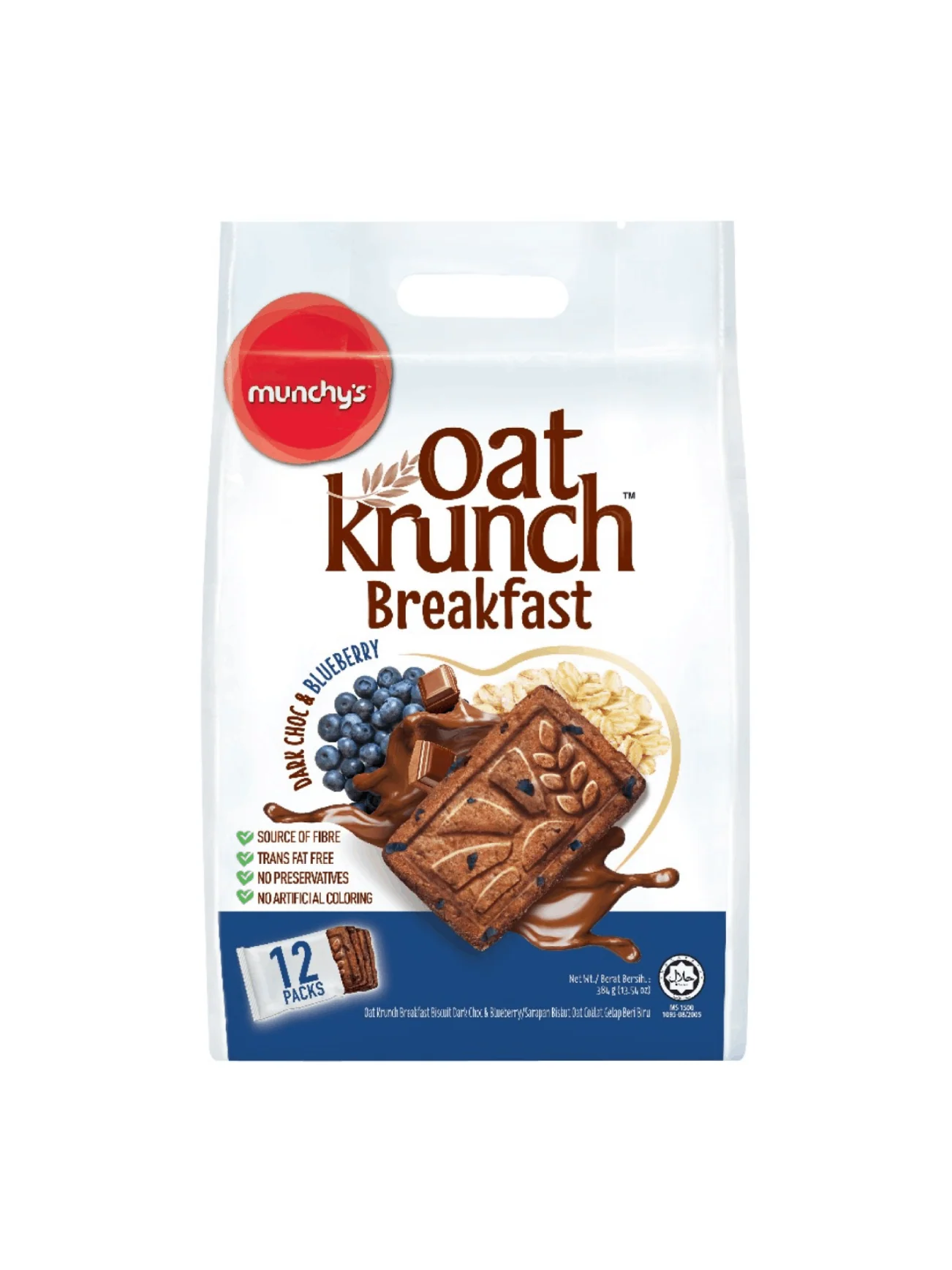 MUNCHY'S OAT KRUNCH DARK CHOC & BLUEBRRY 384G