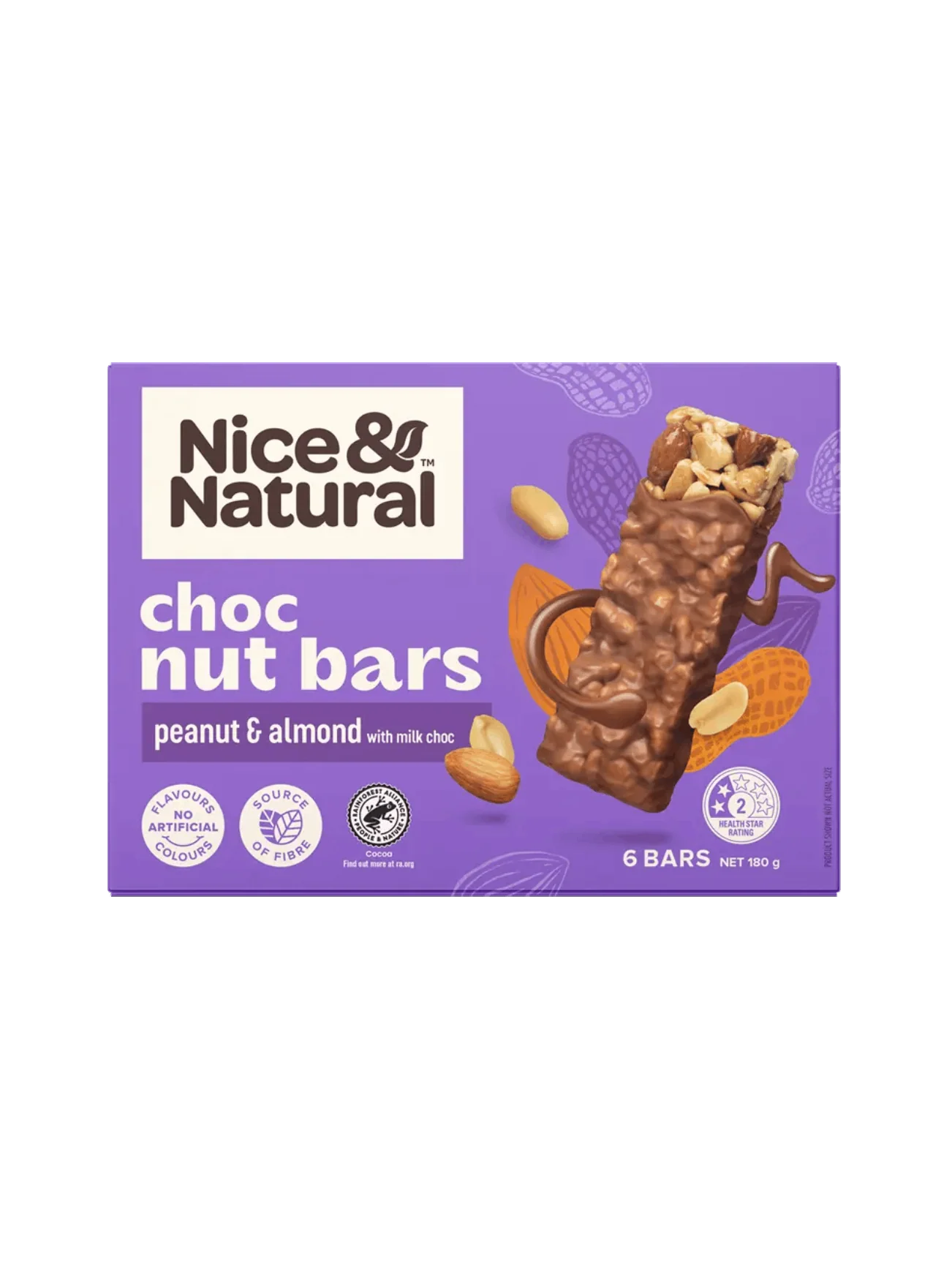 N&N CHOCOLATE NUT BARS PNUT ALMOND 180G