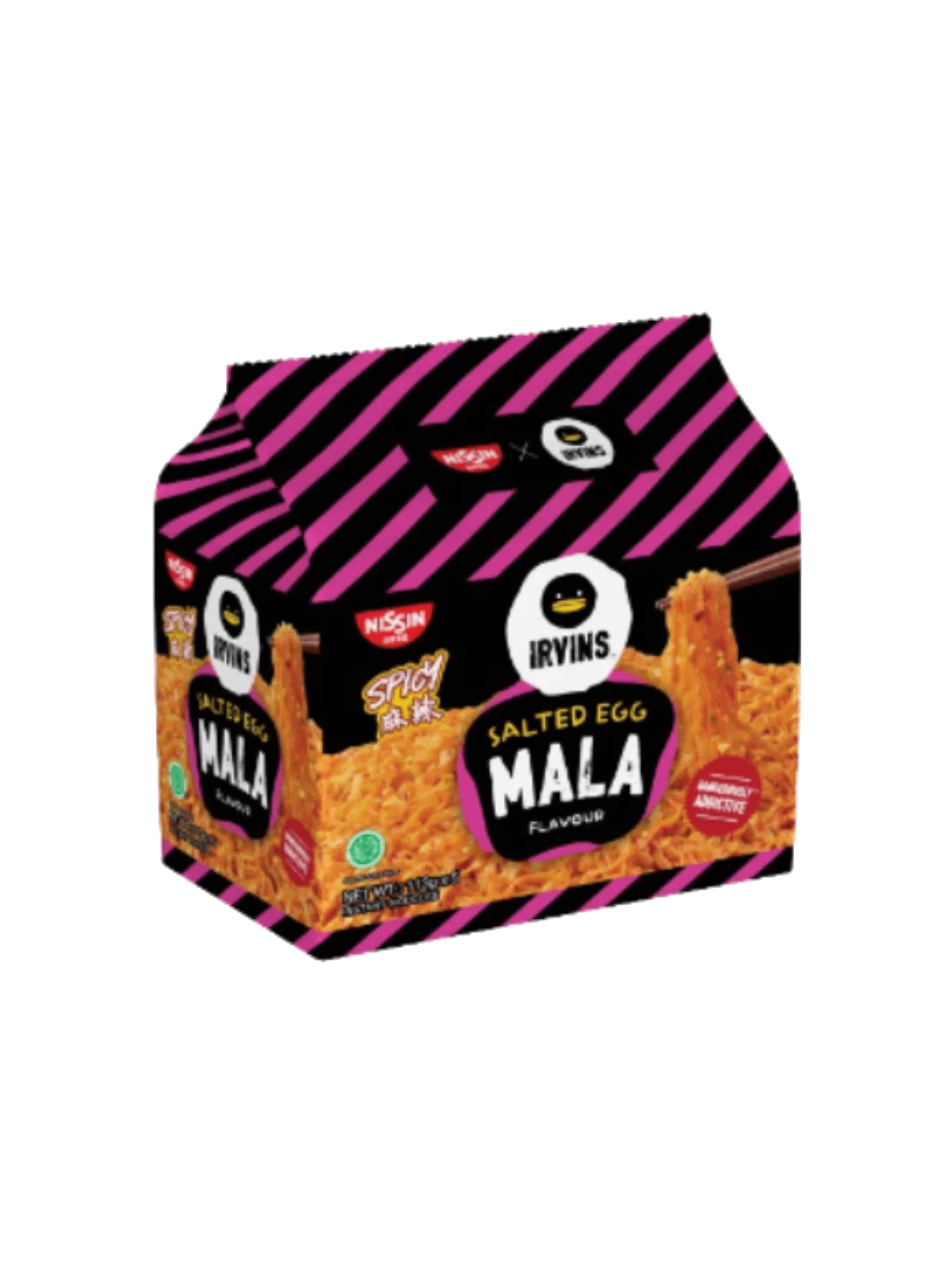 NISSIN IRVIN'S MALA SALTED EGG NOODLES 5X113G