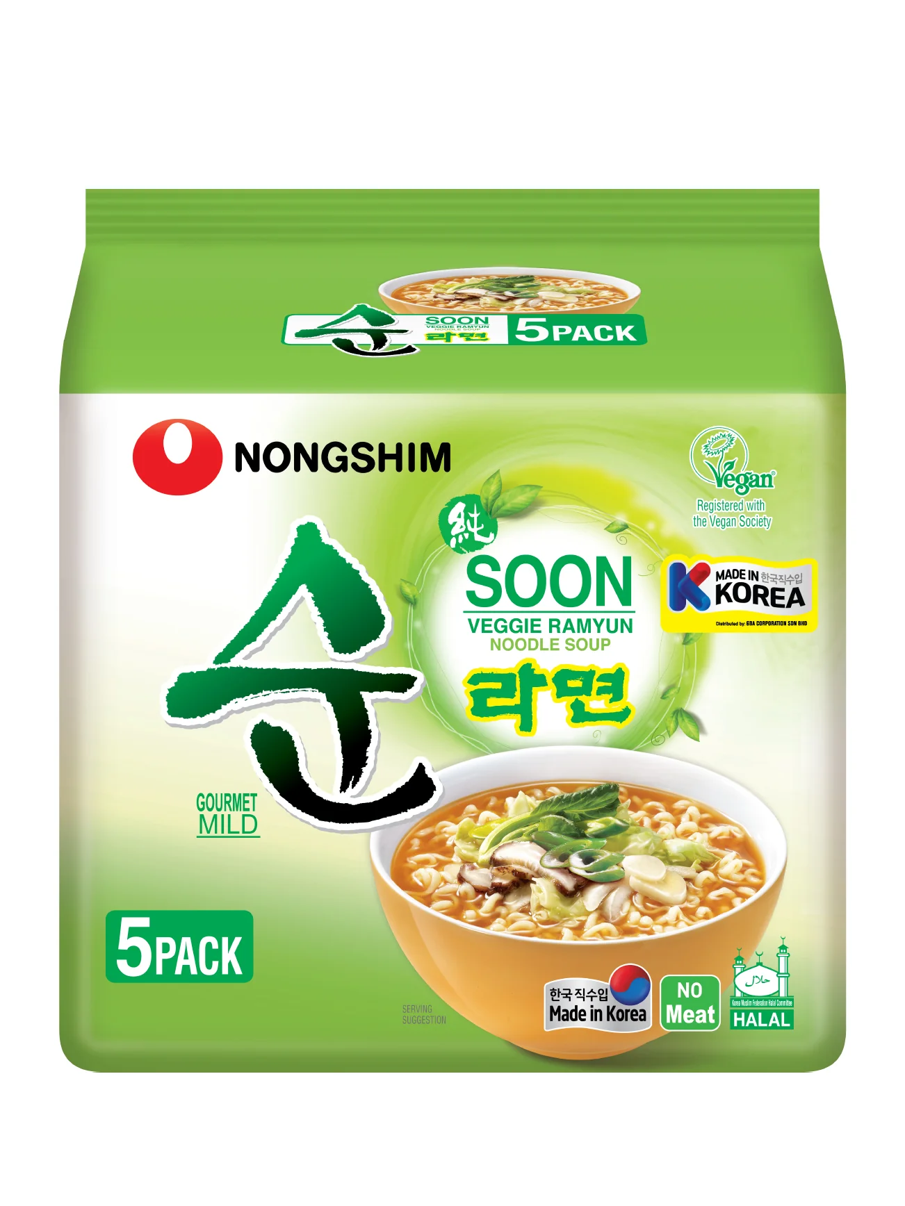 NONG SHIM SHIN SOON VEGE RAMYUN 5X112G - Image 2