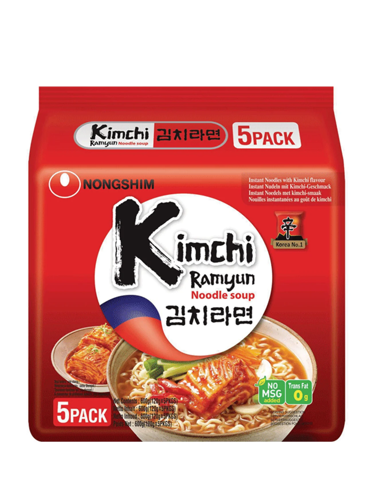 NONGSHIM KIMCHI NOODLE 5X120GM - Image 2