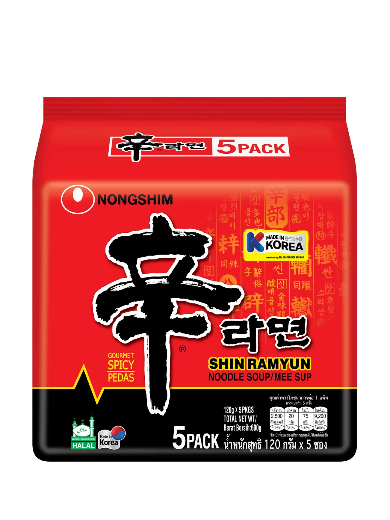 NONGSHIM SHIN RAMYUN 5X120GM