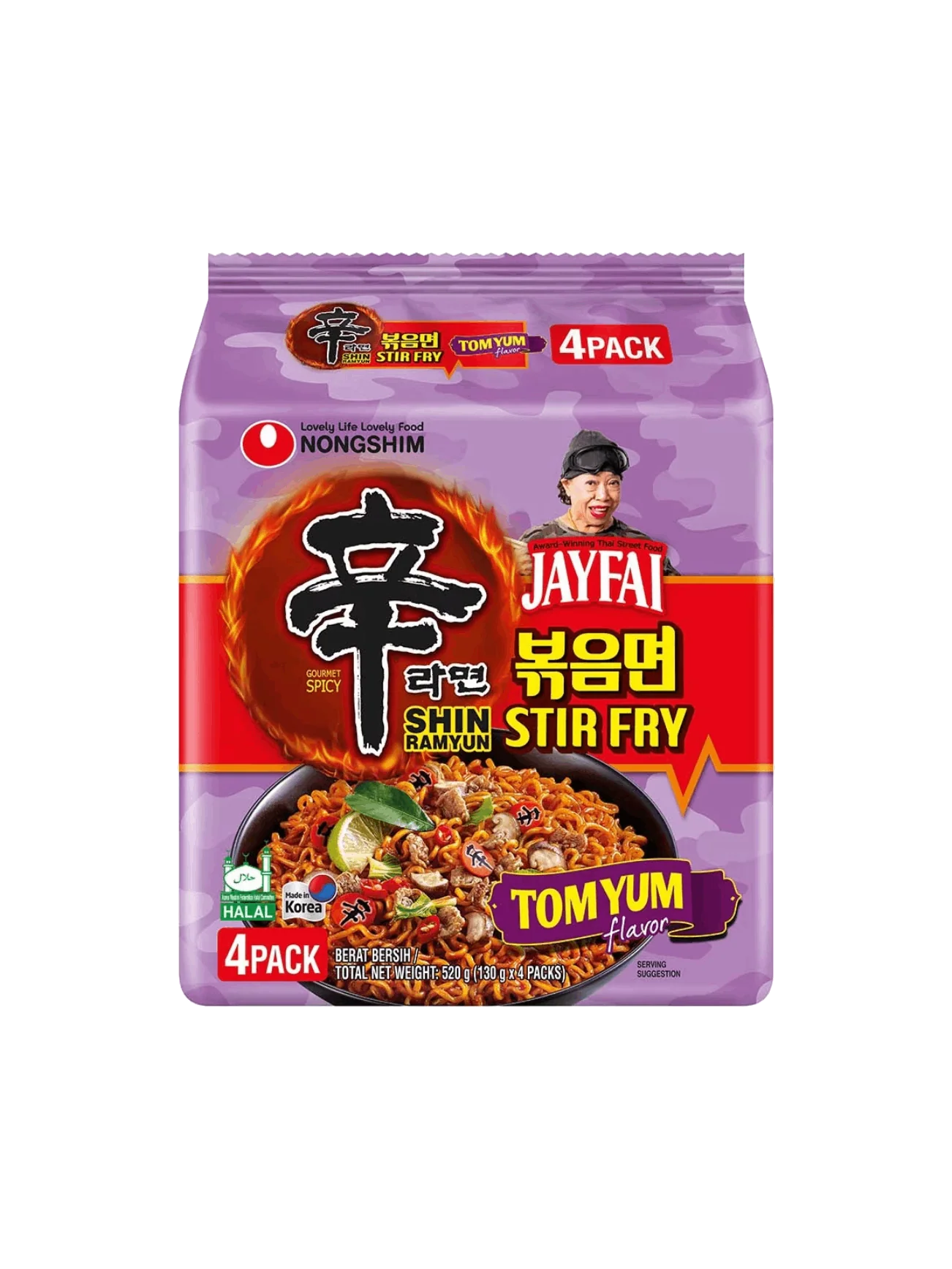 NONGSHIM SHIN STIR FRY RAMYUN TOM YUM 4X130G