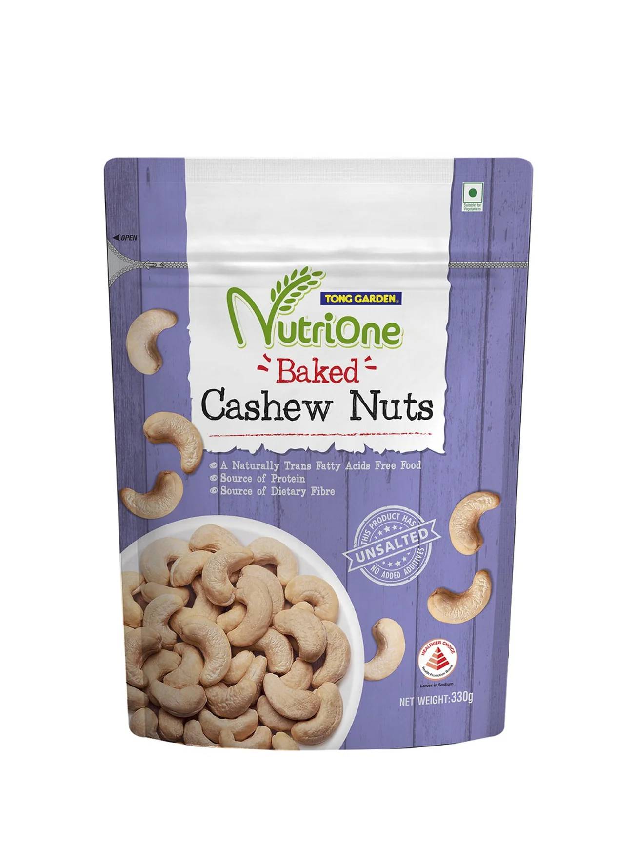 NUTRIONE BAKED CASHEW NUTS UNSALTED 330G