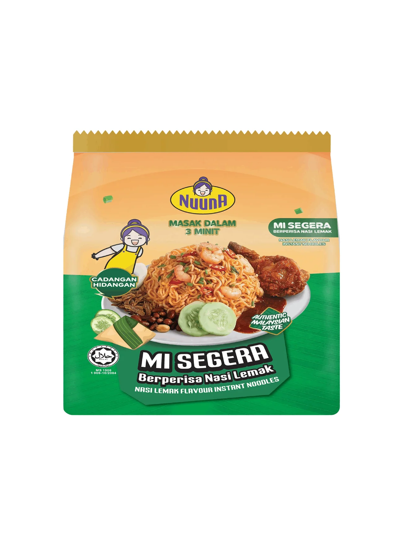 NUUNA INST NOODLE DRY NASI LEMAK 4X80G