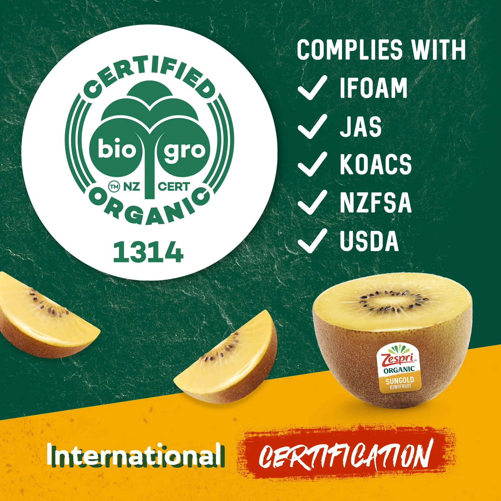 NZ ZESPRI ORGANIC SUNGOLD KIWIFRUIT 5PCS - Image 5