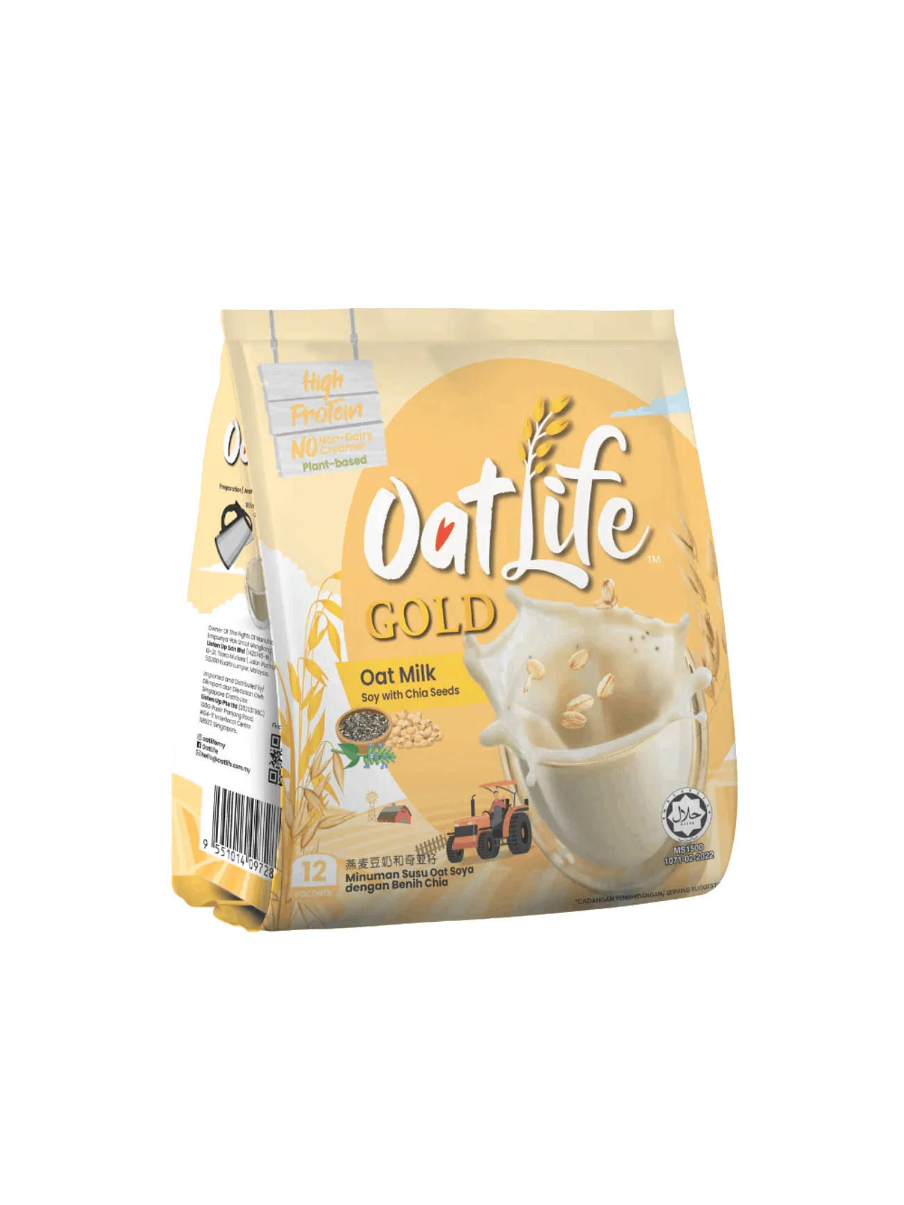 OATLIFE OAT MILK W SOY MILK & CHIA SEEDS 12X32G