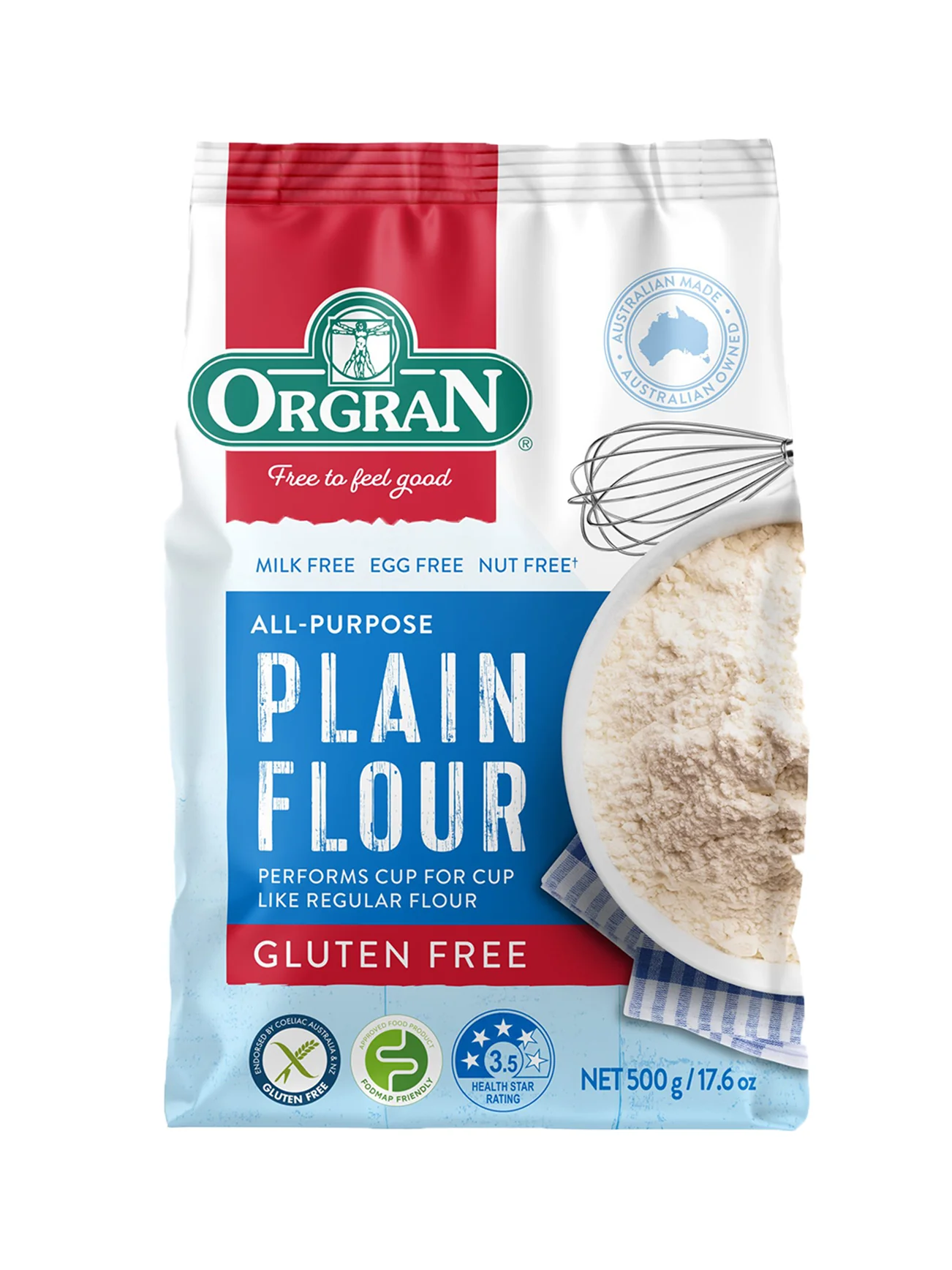 ORGRAN GLUTEN FREE A/PURPOSE PLAIN FLOUR 500G
