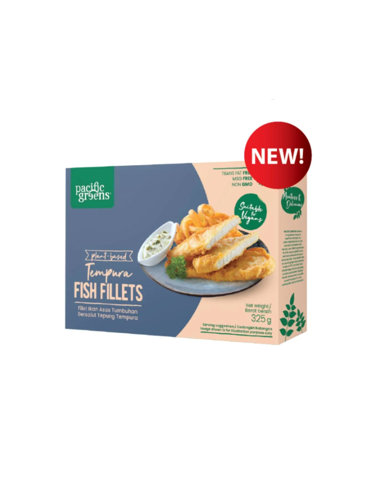 PACIFIC GREEN PB TEMPURA FISH FILLET 325G