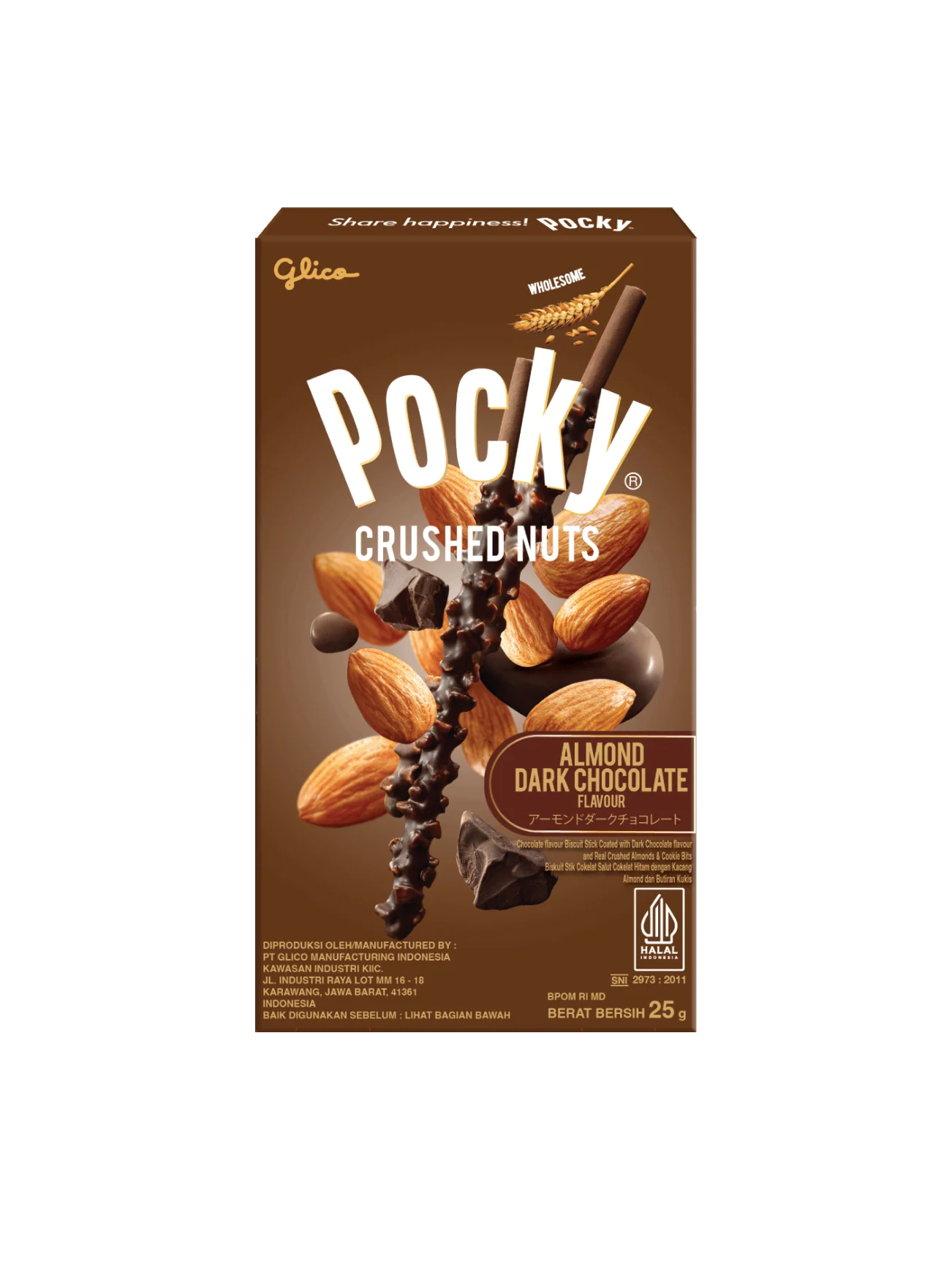 POCKY CRUSHED NUTS ALMOND DARK CHOCOLATE 25G