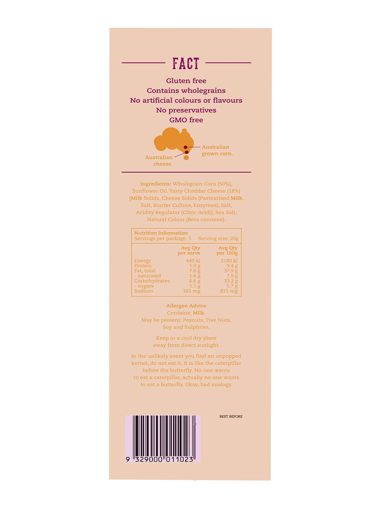 POP FICTION POPCORN CHEDDAR CHEESE 100G - Image 2
