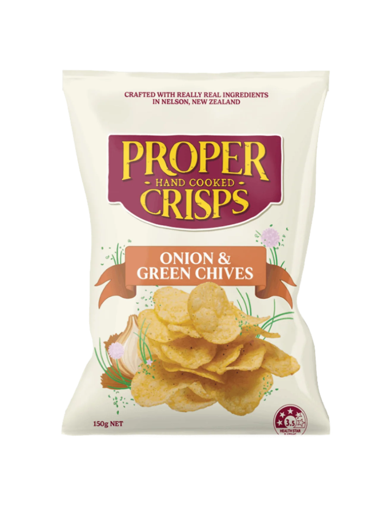 PROPER CRISP ONION & GREEN CHIVES 150G