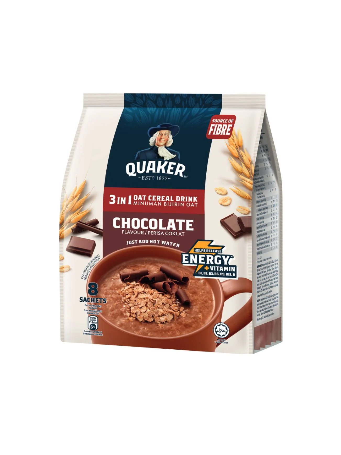 QUAKER 3 IN 1 CHOCOLATE 14'S X 28G