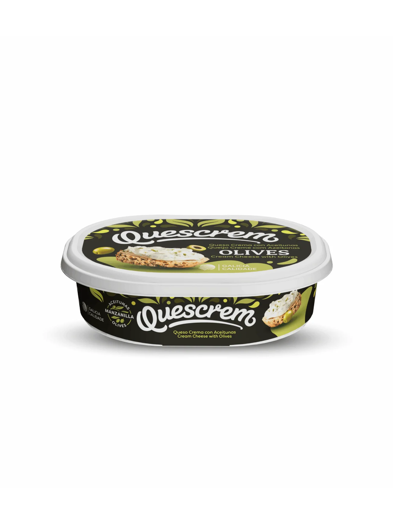 QUESCREM CREAM CHEESE OLIVE TUB 200G