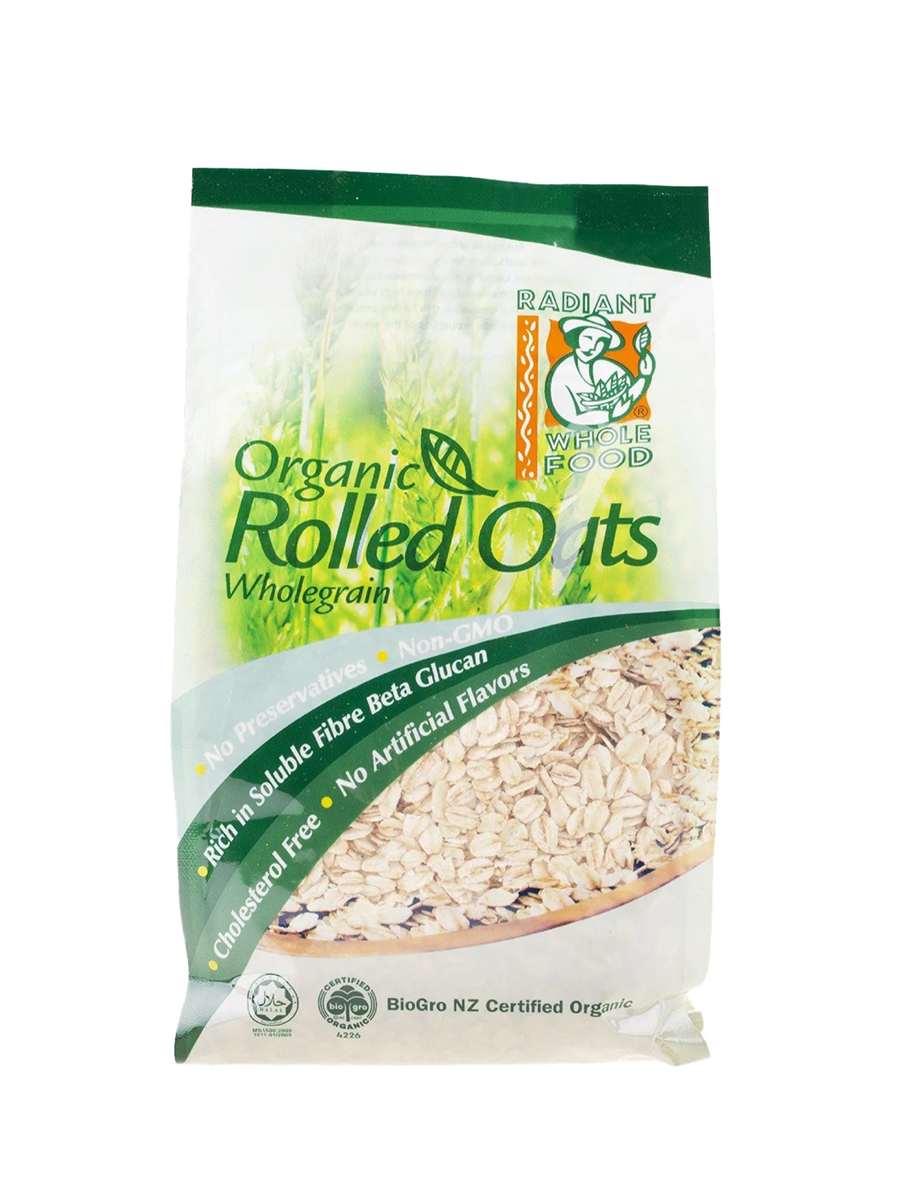 RADIANT ORGANIC ROLLED OAT 500G