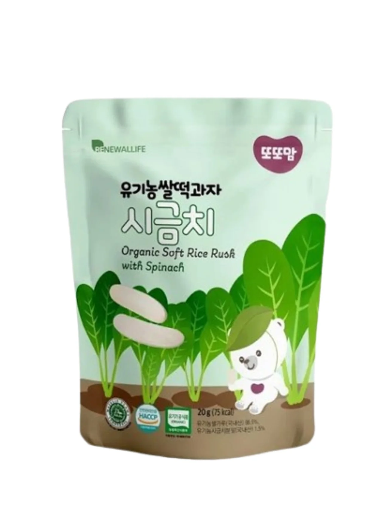 RENEWALLIFE ORG RICE RUSK SPINACH 20G