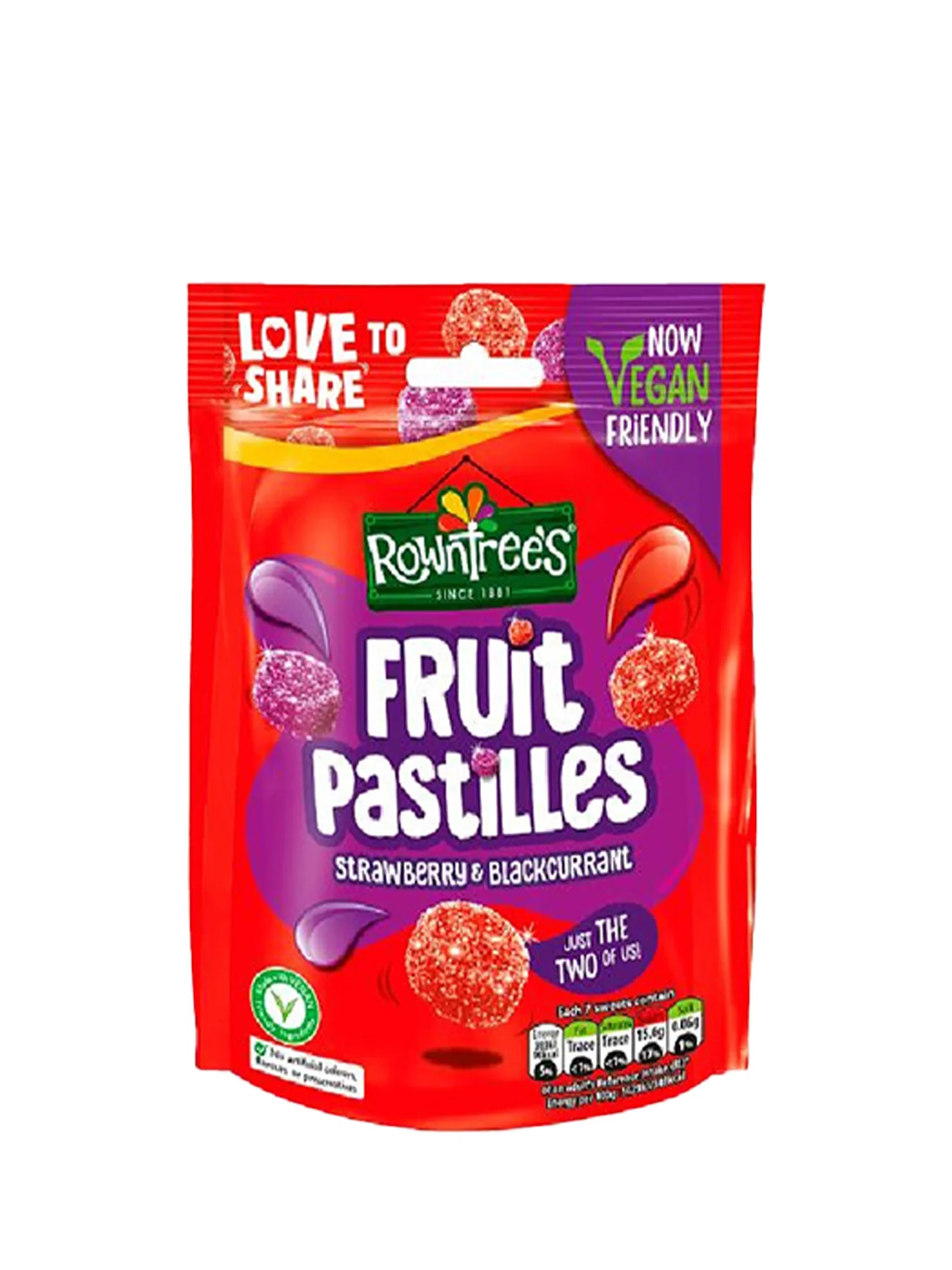 ROWNTREES STRAWBERRY & BLACKCURRANT 143G