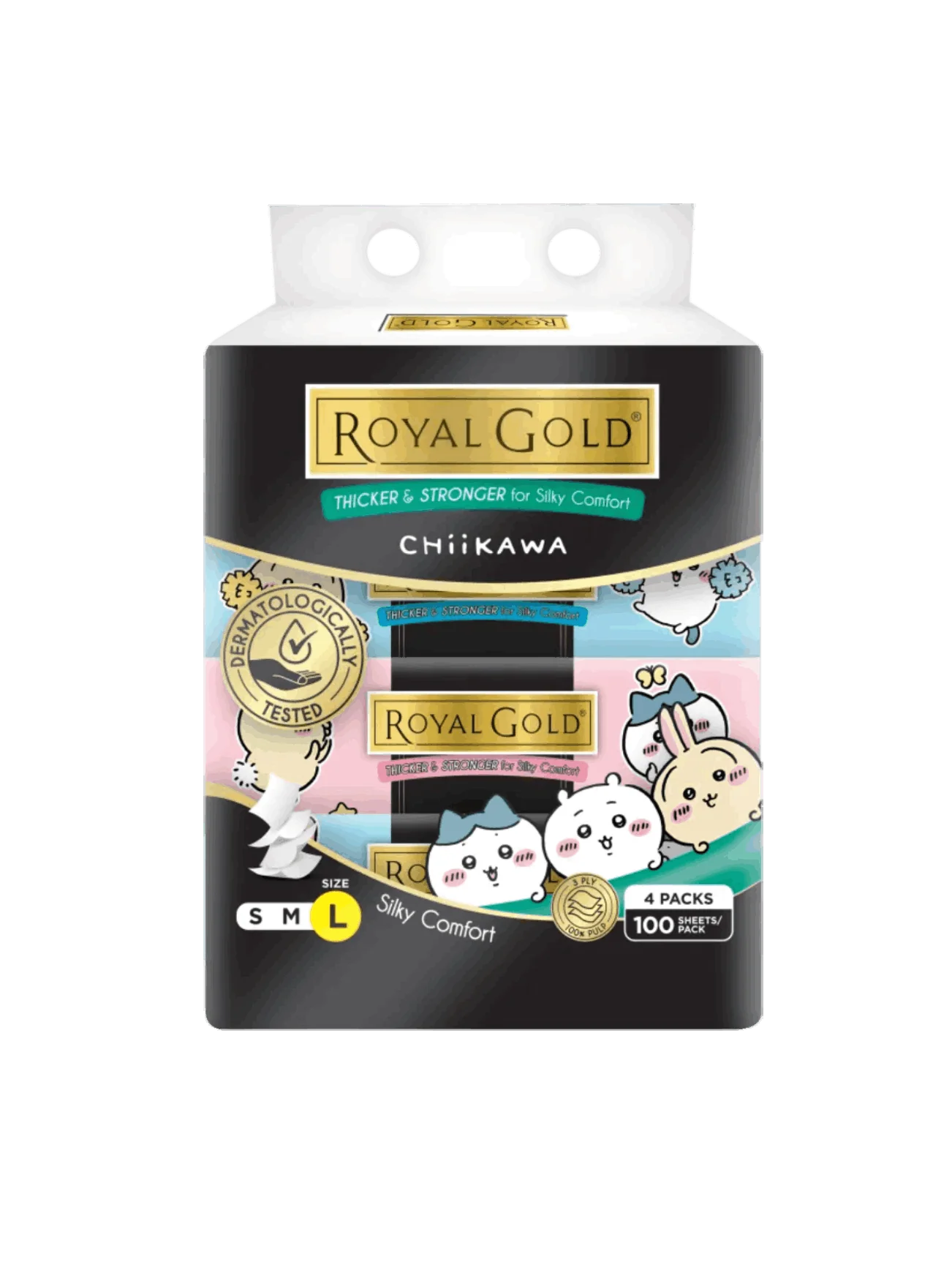 ROYAL GOLD LUX INTERLEAF TISSUE SPACK 3PLY 4X100S