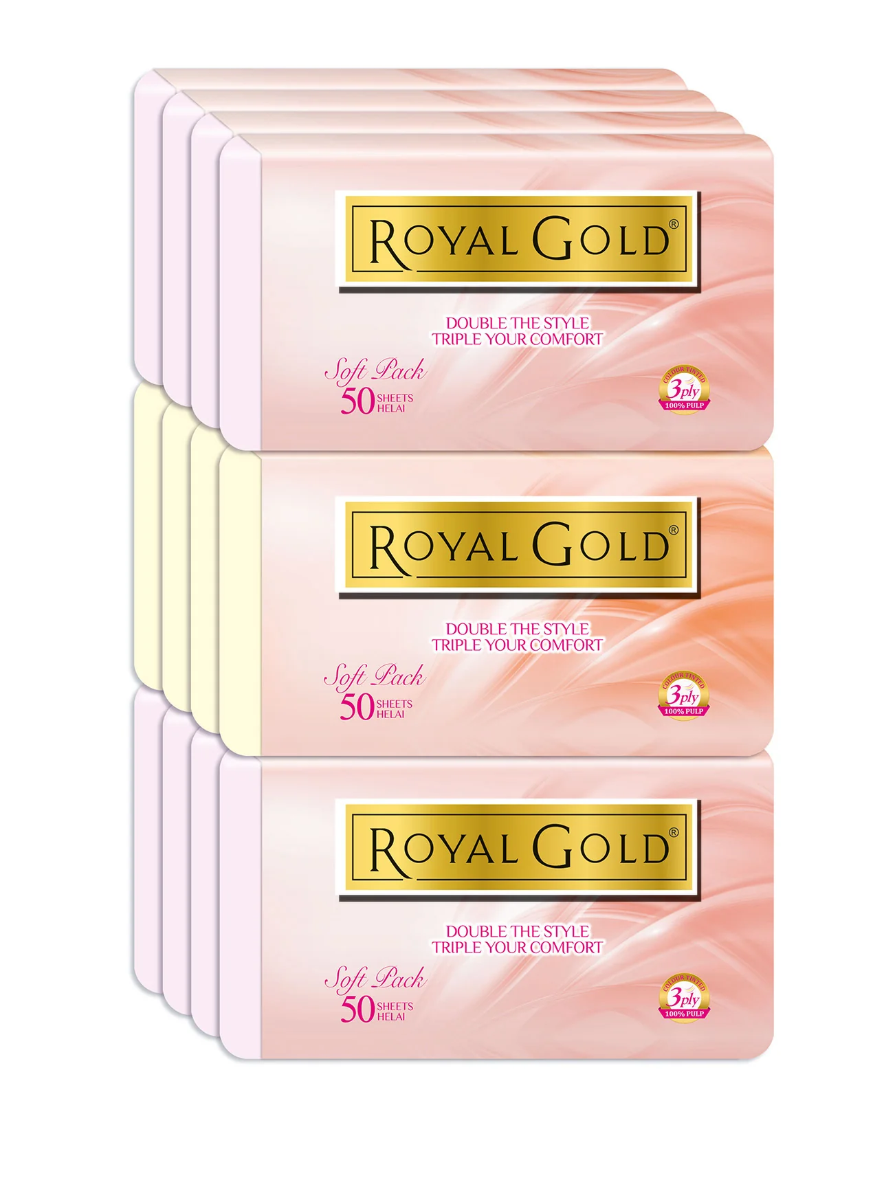 ROYAL GOLD TWIN TONE SOFT PACK 3PLY 12X50S