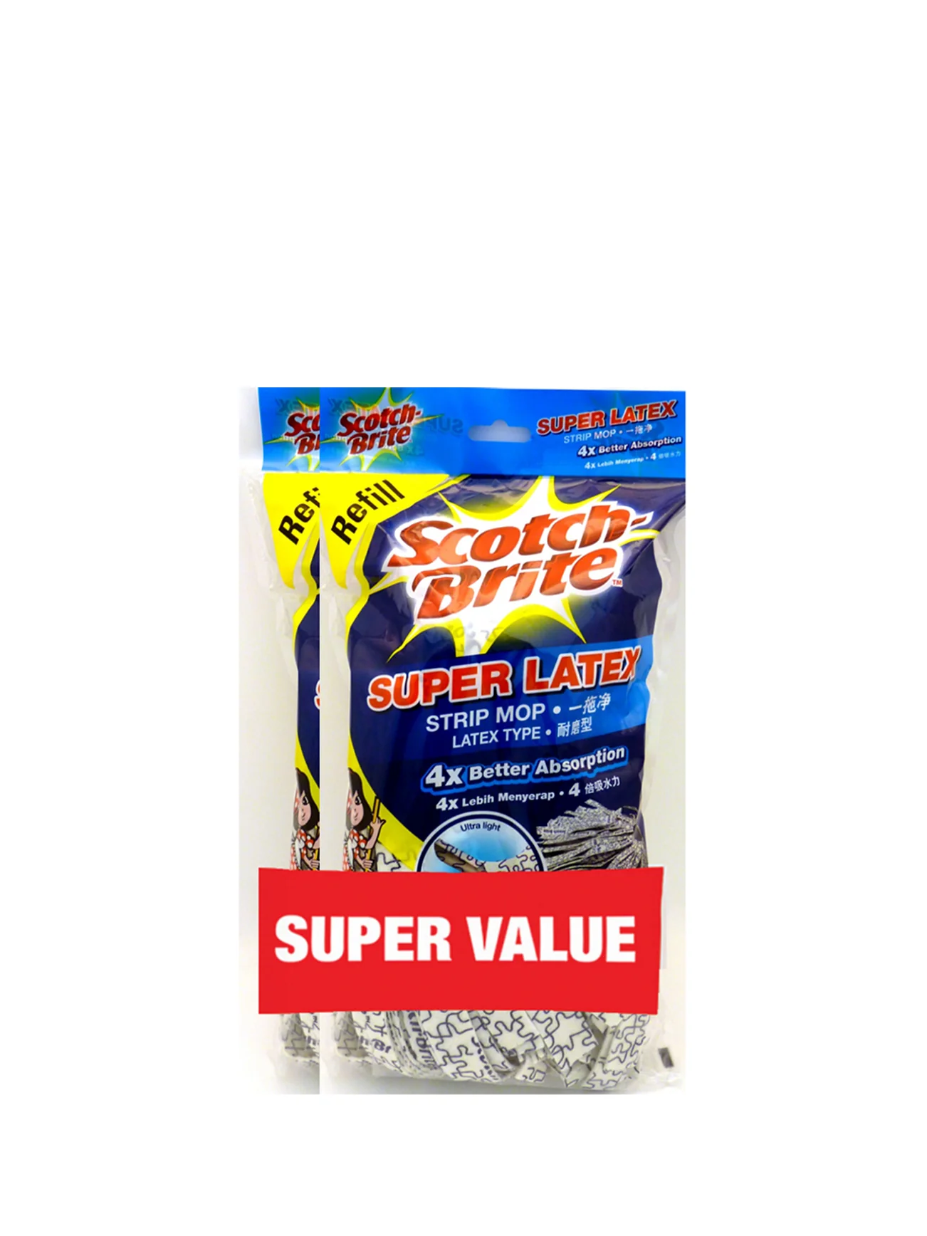 S/B LATEX MOP REFILL TWINPACK