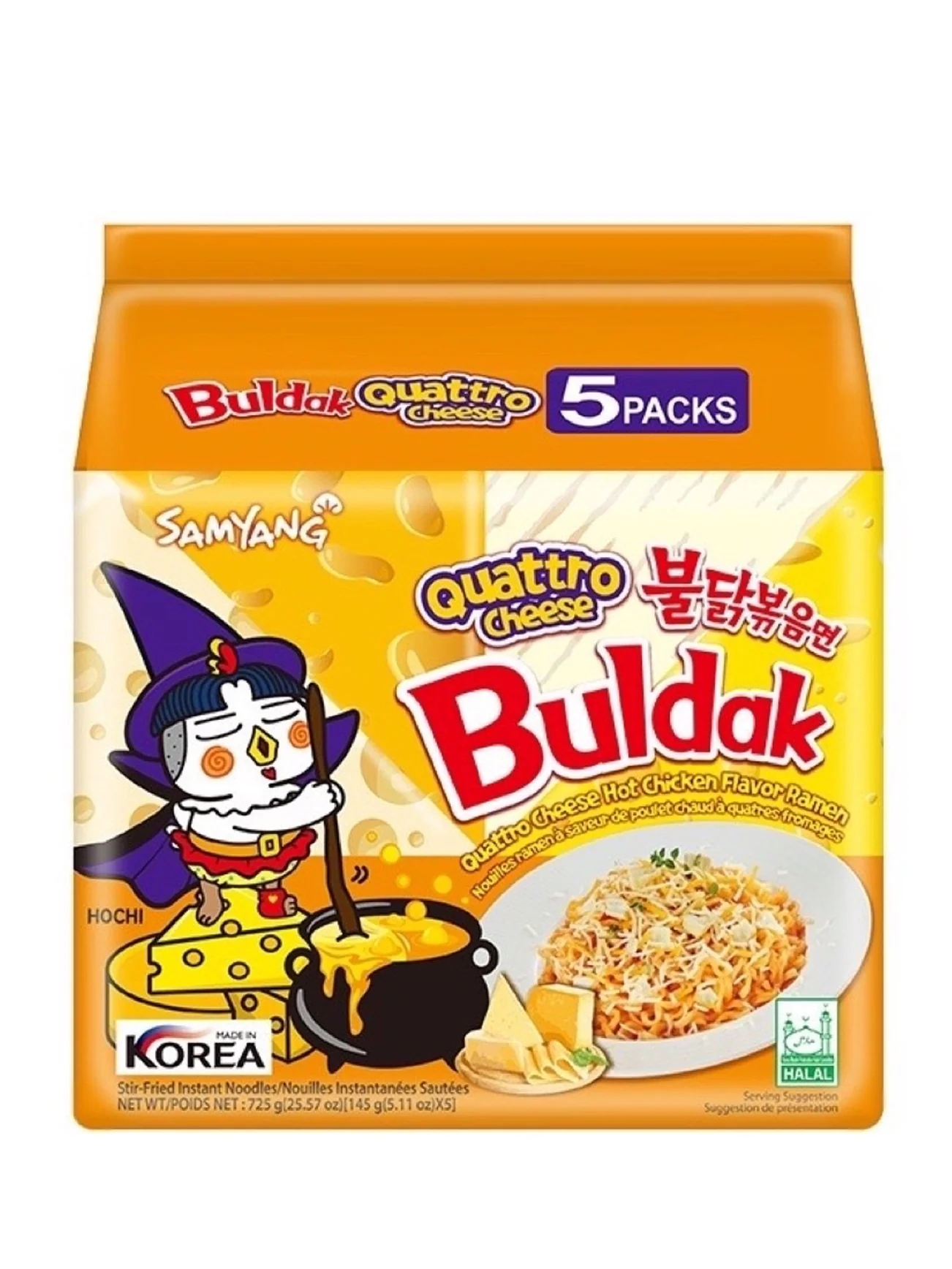 SAMYANG HOT CHICKEN QUATTRO CHEESE RAMEN 5X145G