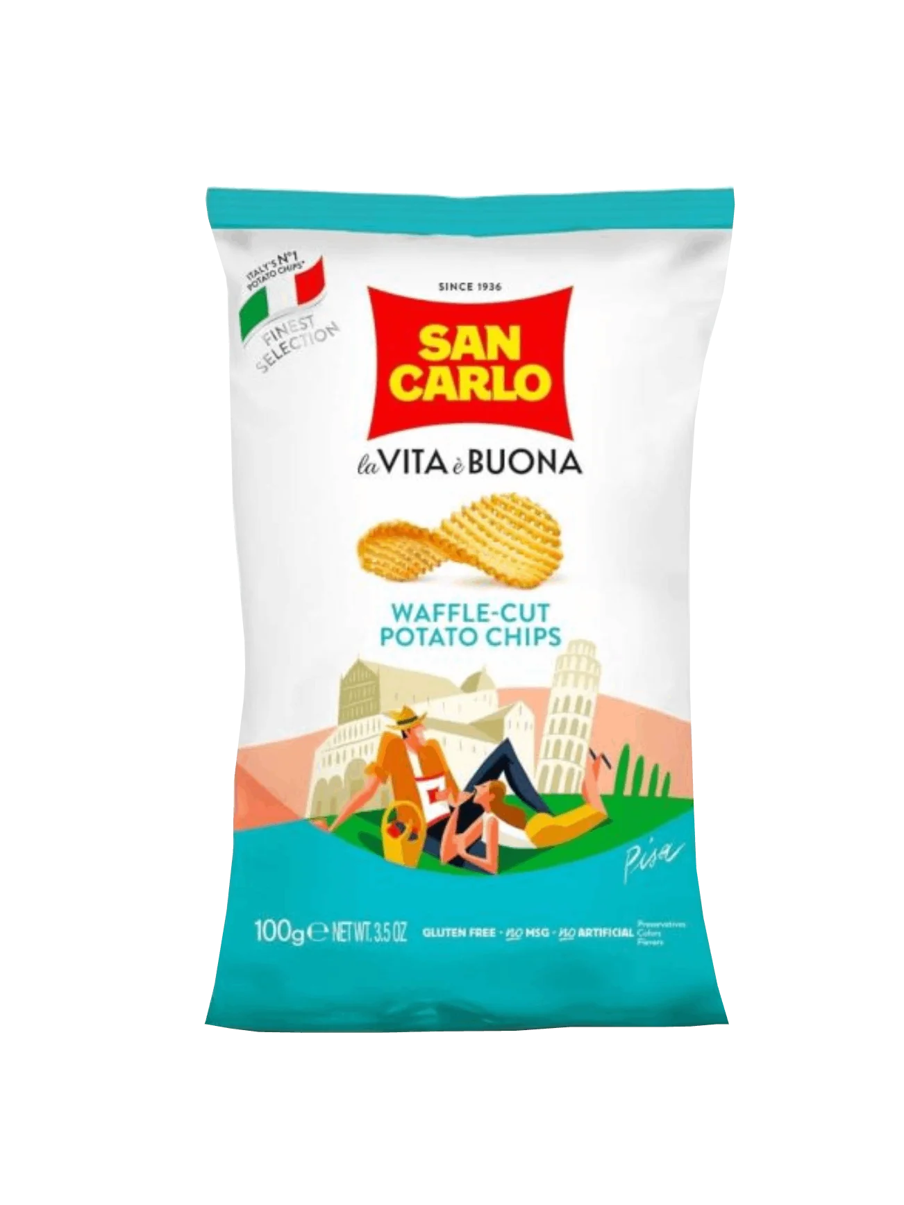 SAN CARLO WAFFLE CUT POTATO CHIPS 100G
