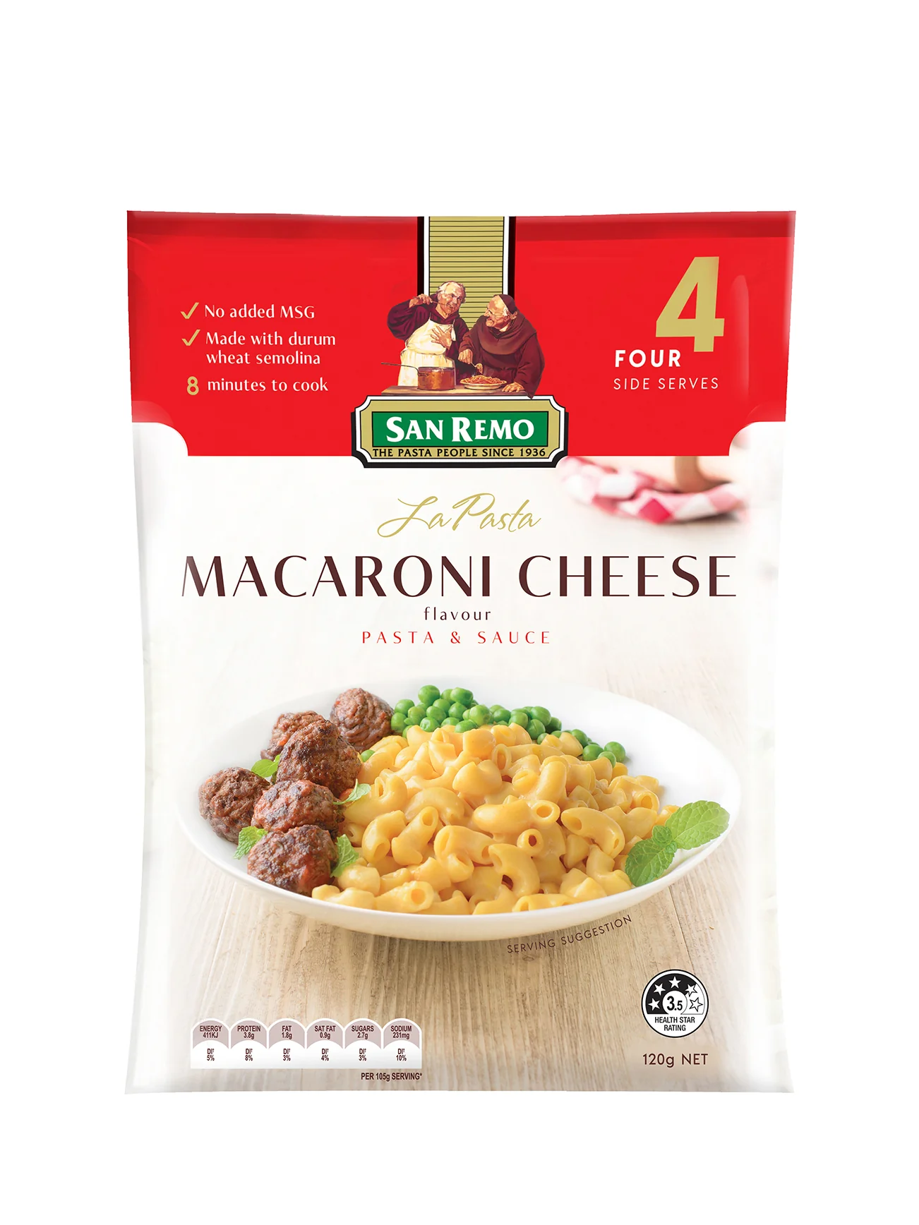 SAN REMO LA PASTA MACARONI&CHEESE 120G - Image 2