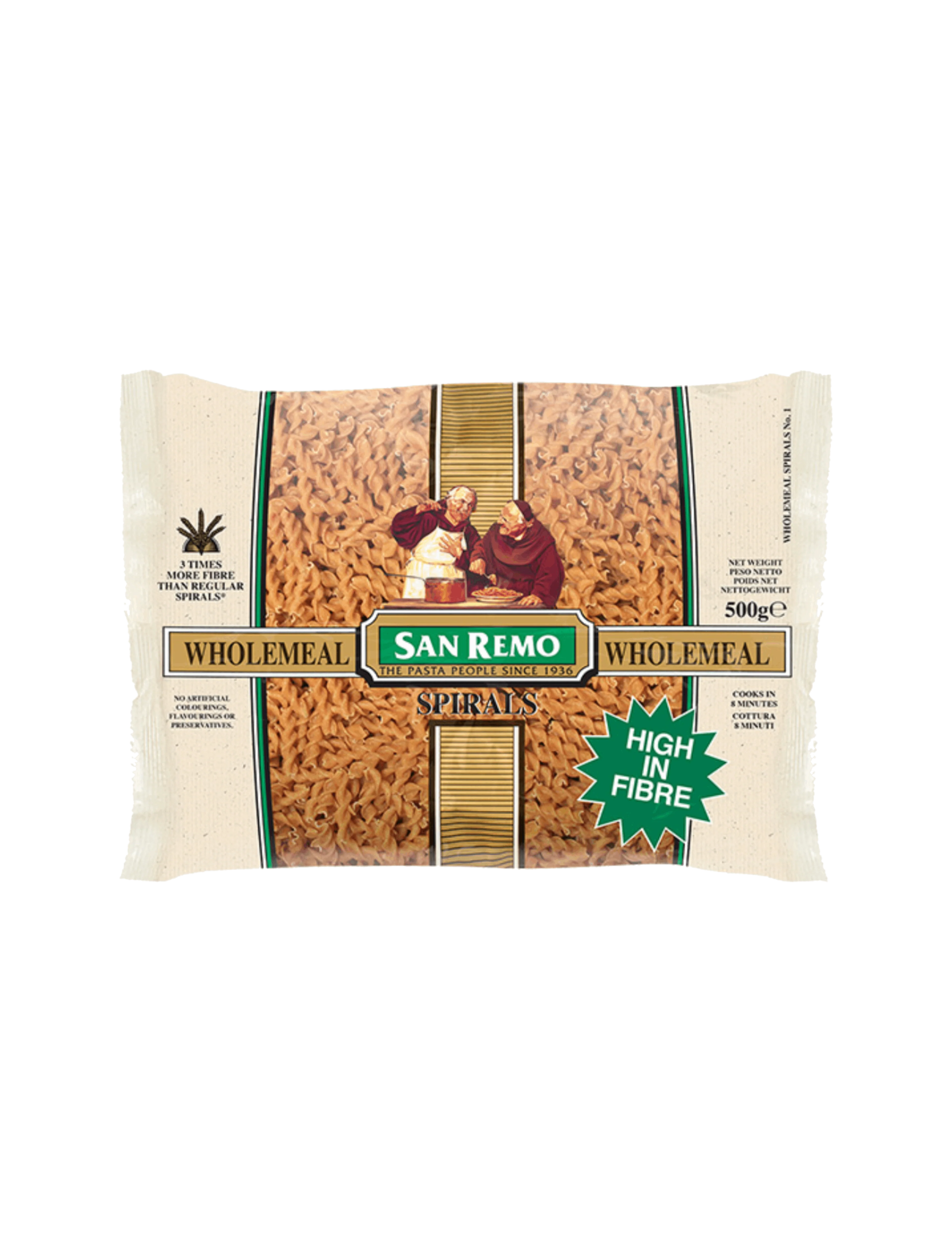 SAN REMO WHOLEMEAL SPIRALS 500G