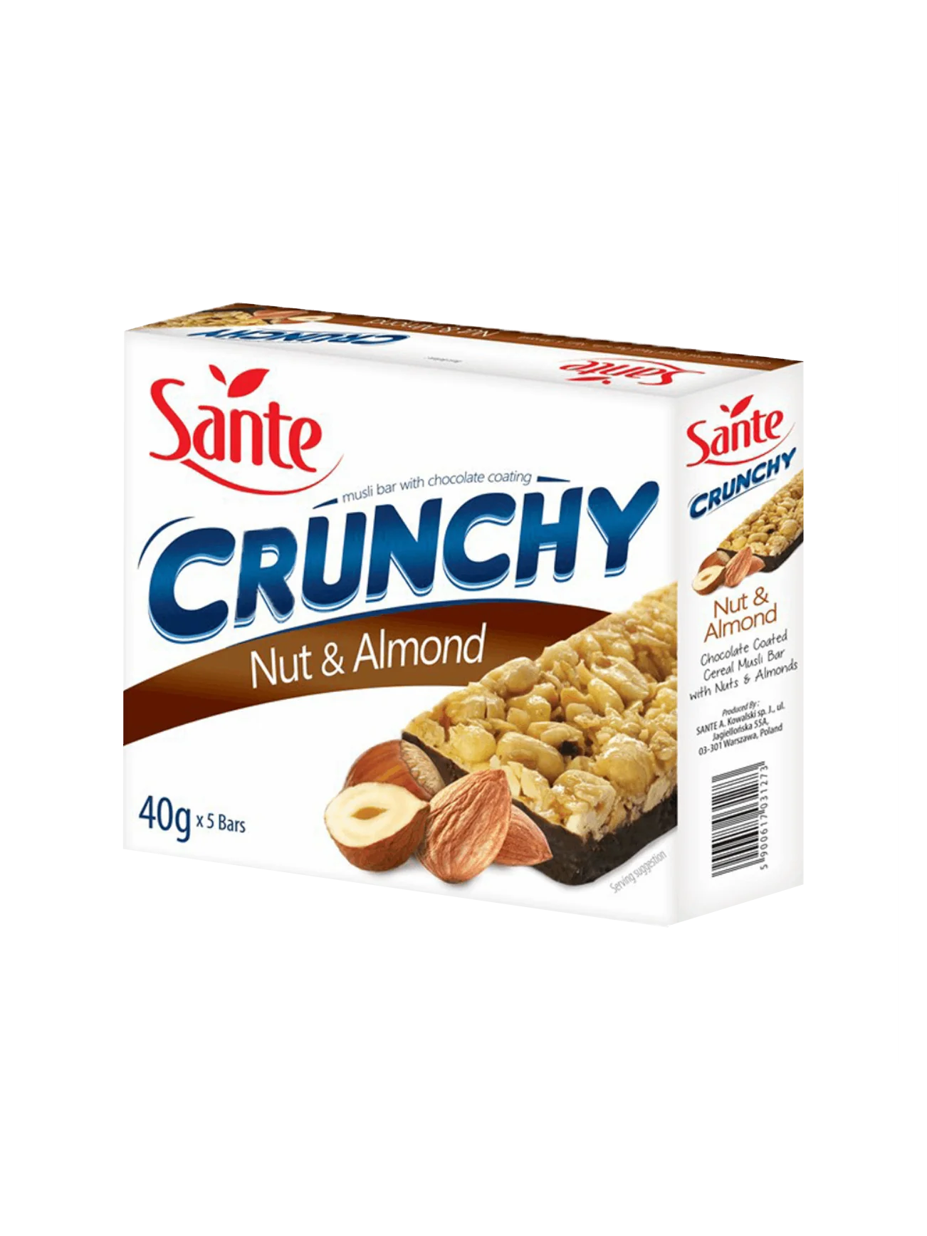 SANTE CRUNCHY MUESLI NUT&ALMOND W/CHOC 5X40GM