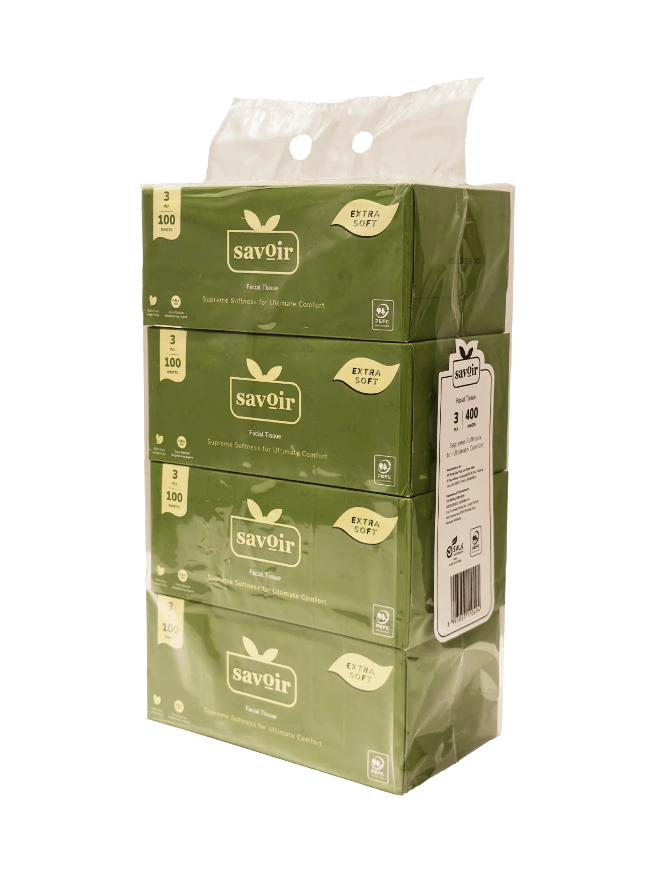 SAVOIR FACIAL TISSUE BOX 3PLY 4X100S - Image 2