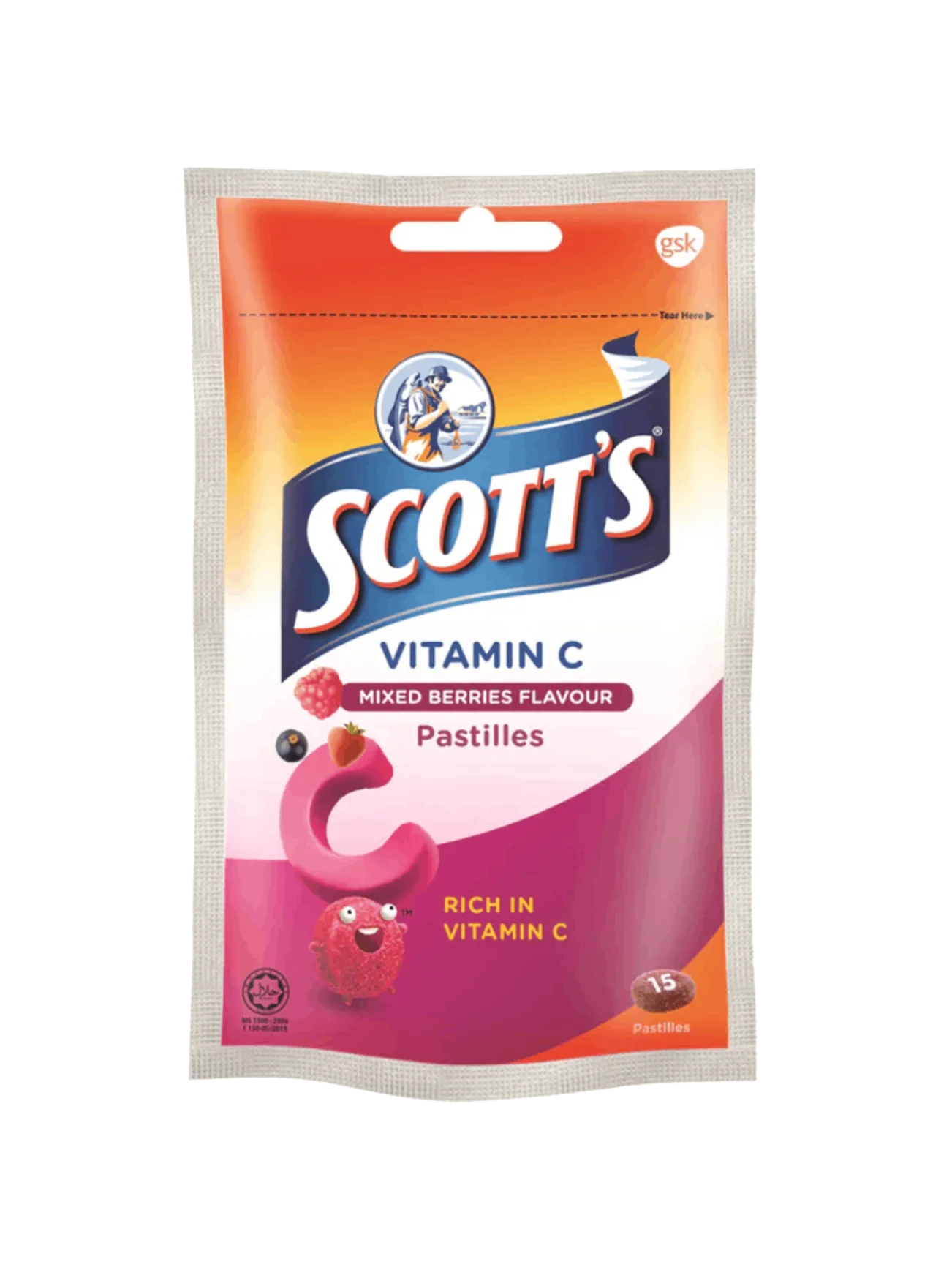 SCOTTS VIT C PASTILLE MIX BERRY 15S