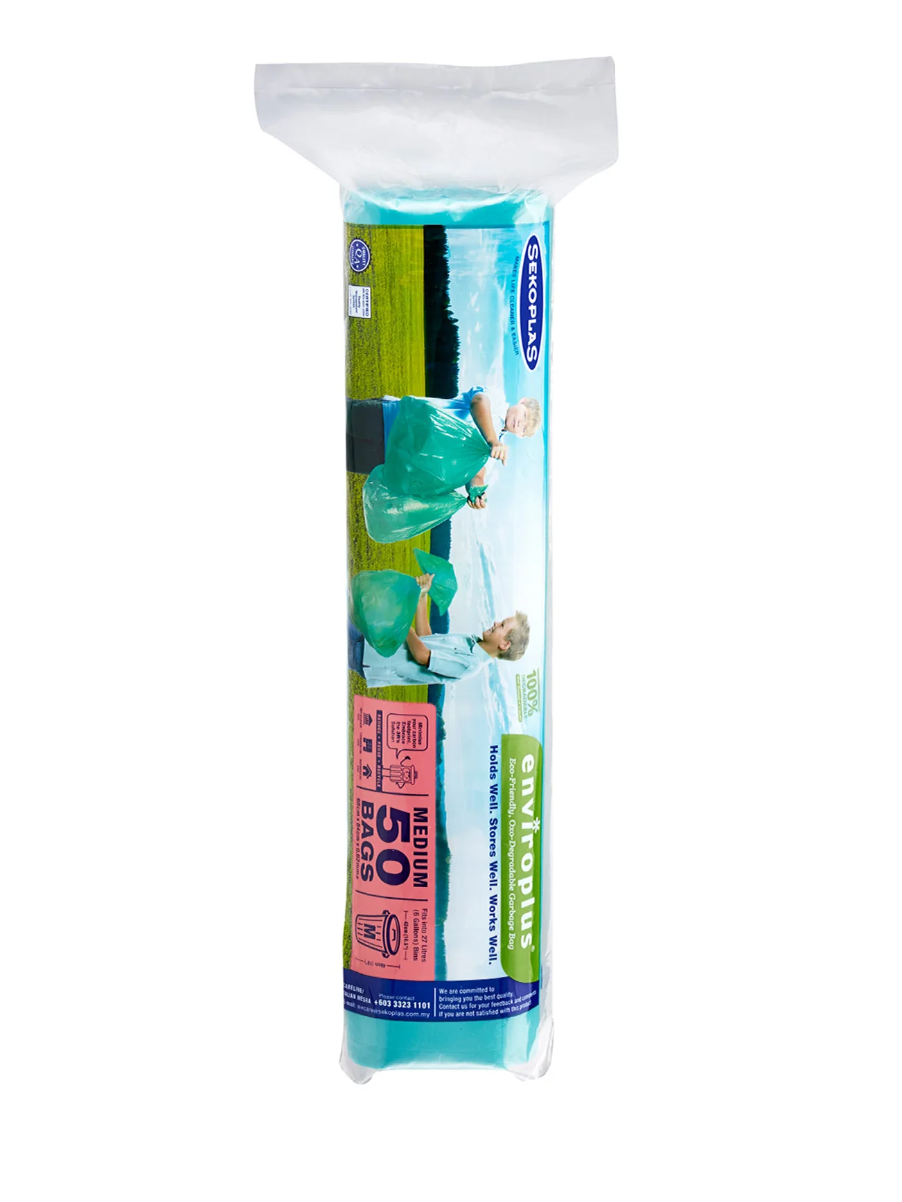 SEKOPLAS EP GARBAGE BAGS ROLL M-68X84CM 50'S