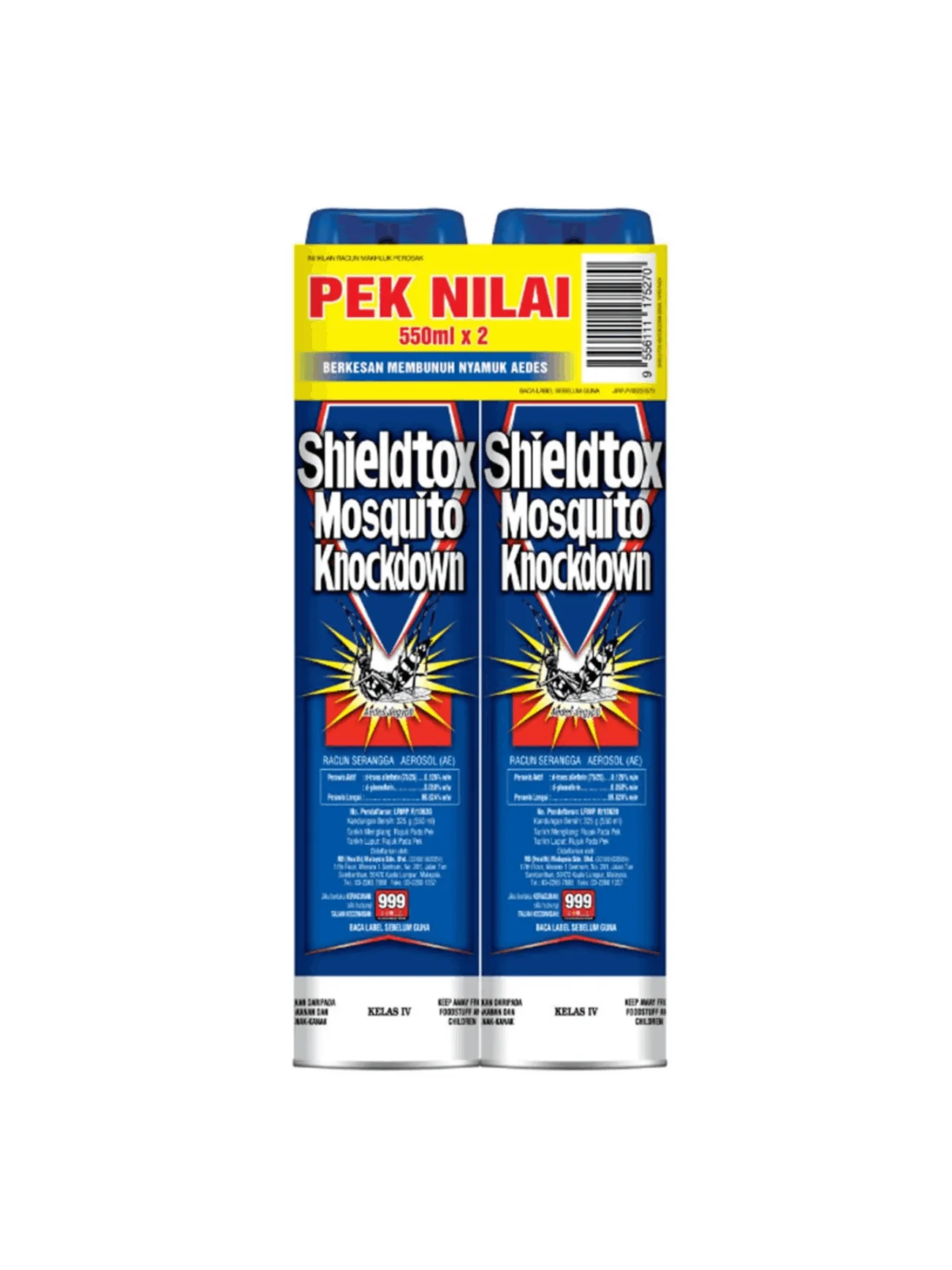 SHIELDTOX MOSQUITO SPRAY 2X550ML