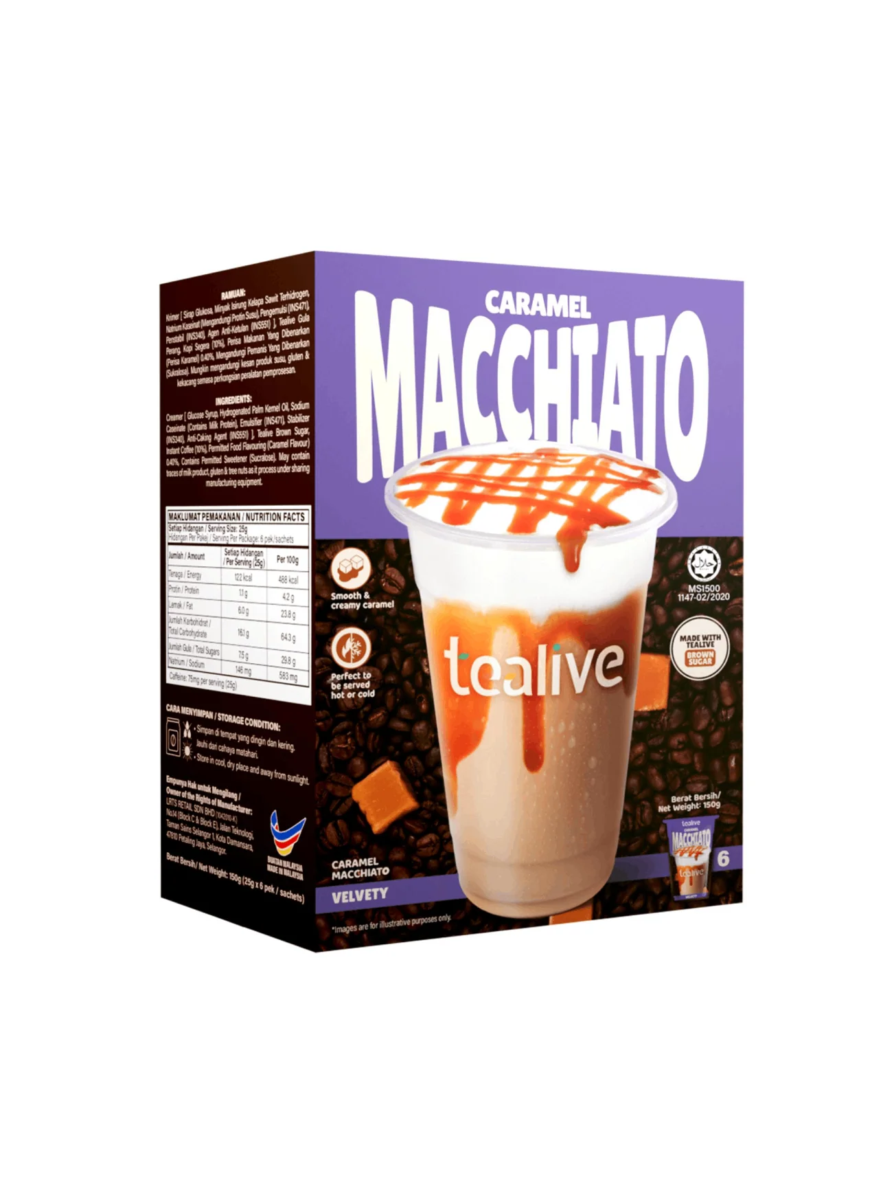TEALIVE CARAMEL MACCHIATO COFFEE 6SX25G