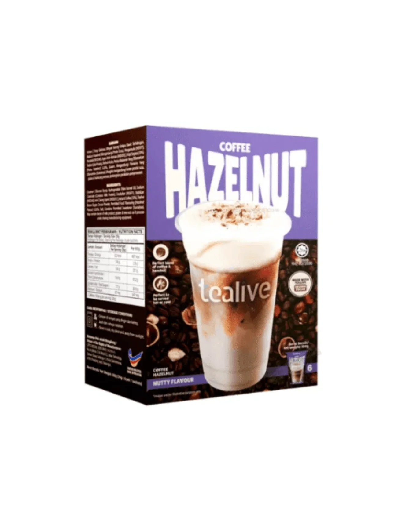 TEALIVE COFFEE HAZELNUT 6SX25G