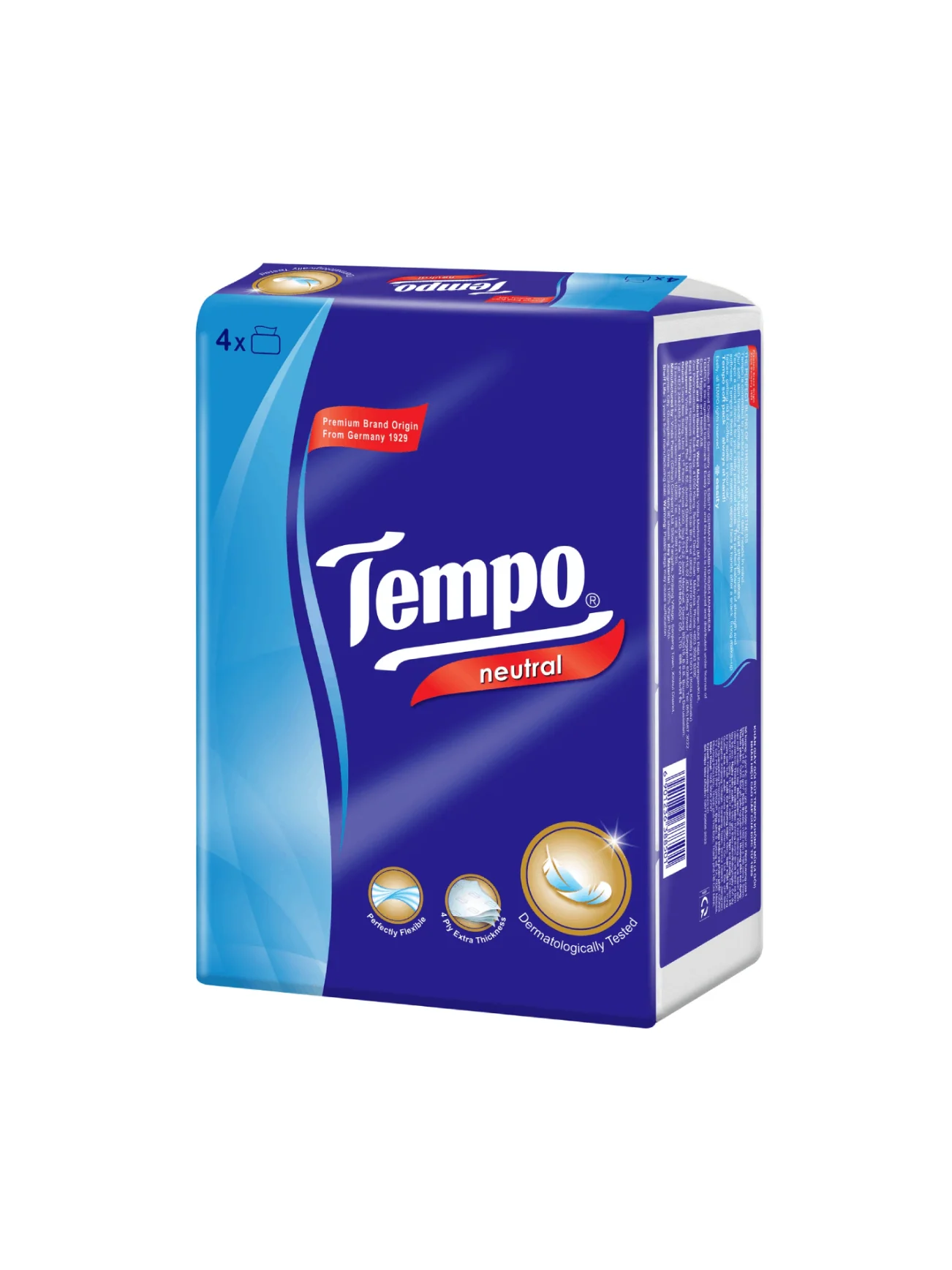 TEMPO TISSUE SOFTPACK NEUTRAL 4X90S