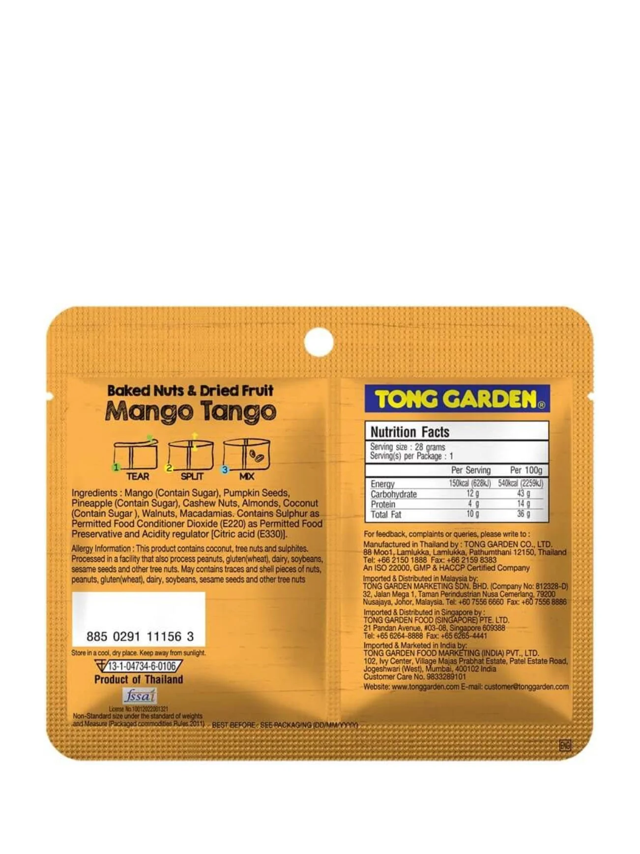 TG BAKED NUTS & DRIED FRUIT MANGO TANGO 28G - Image 2