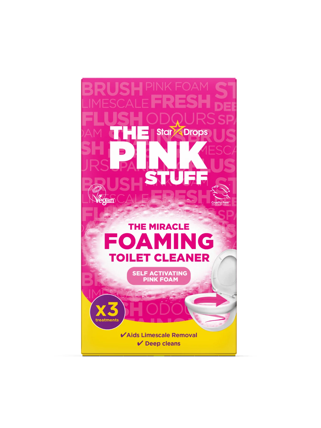 THE PINK STUFF FOAMING TOILET CLEANER 100GX3