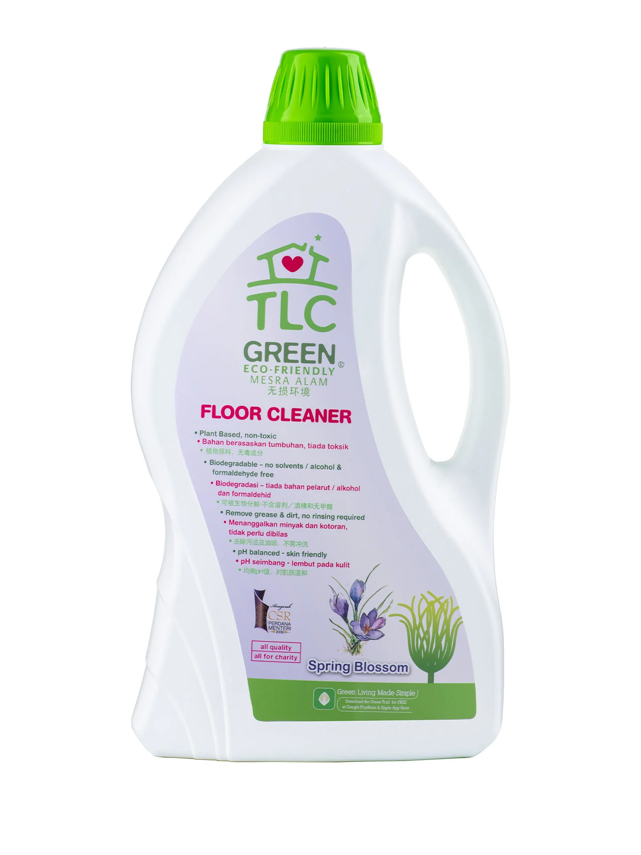 TLC GREEN FLOOR CLEANER SPRING BLOSSOM 2L