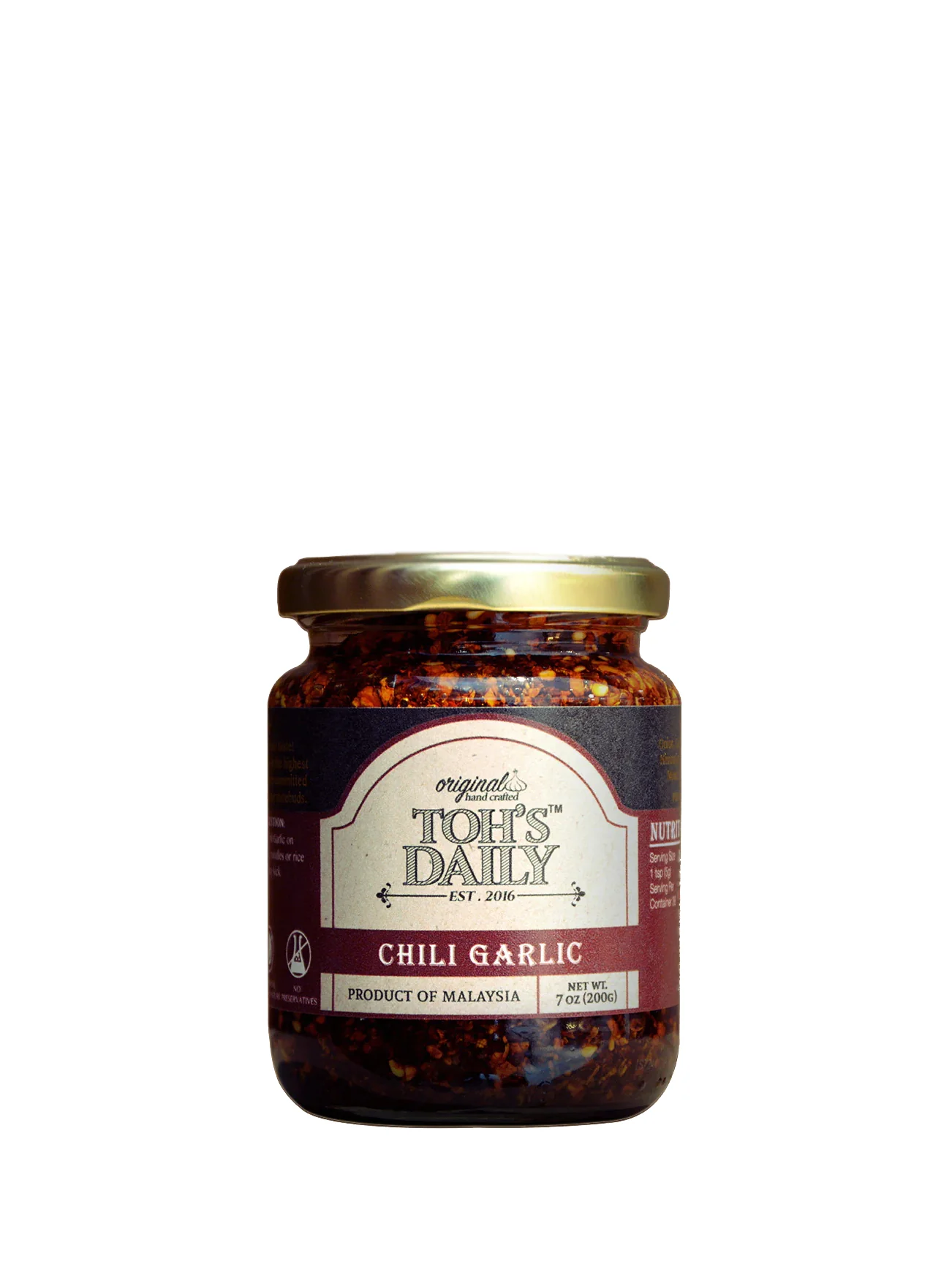 TOH'S DAILY CHILI GARLIC-ORIGINAL 200G