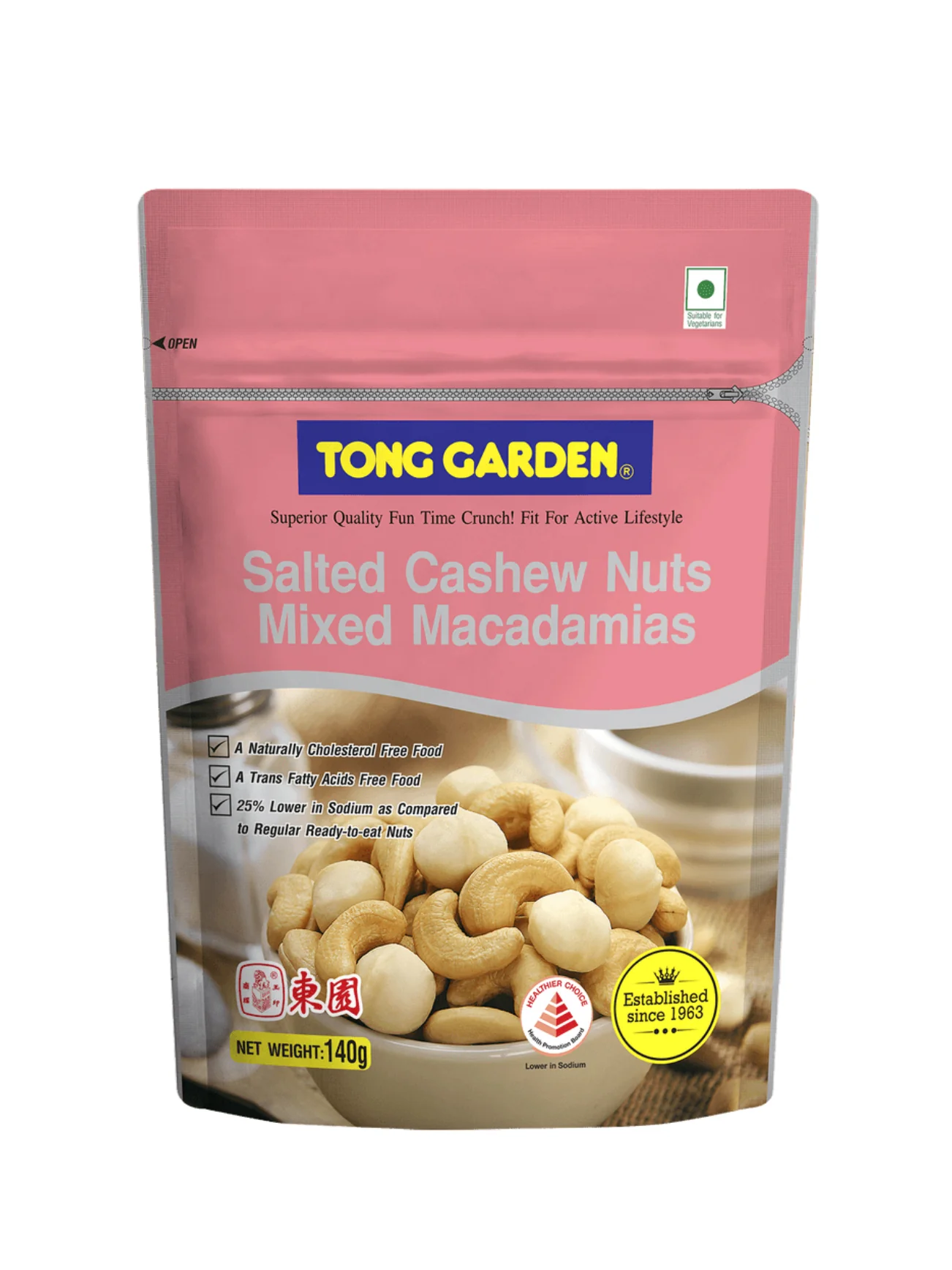 TONG GARDEN CASHEW NUT MIX MACADAMIA SALTED 140G