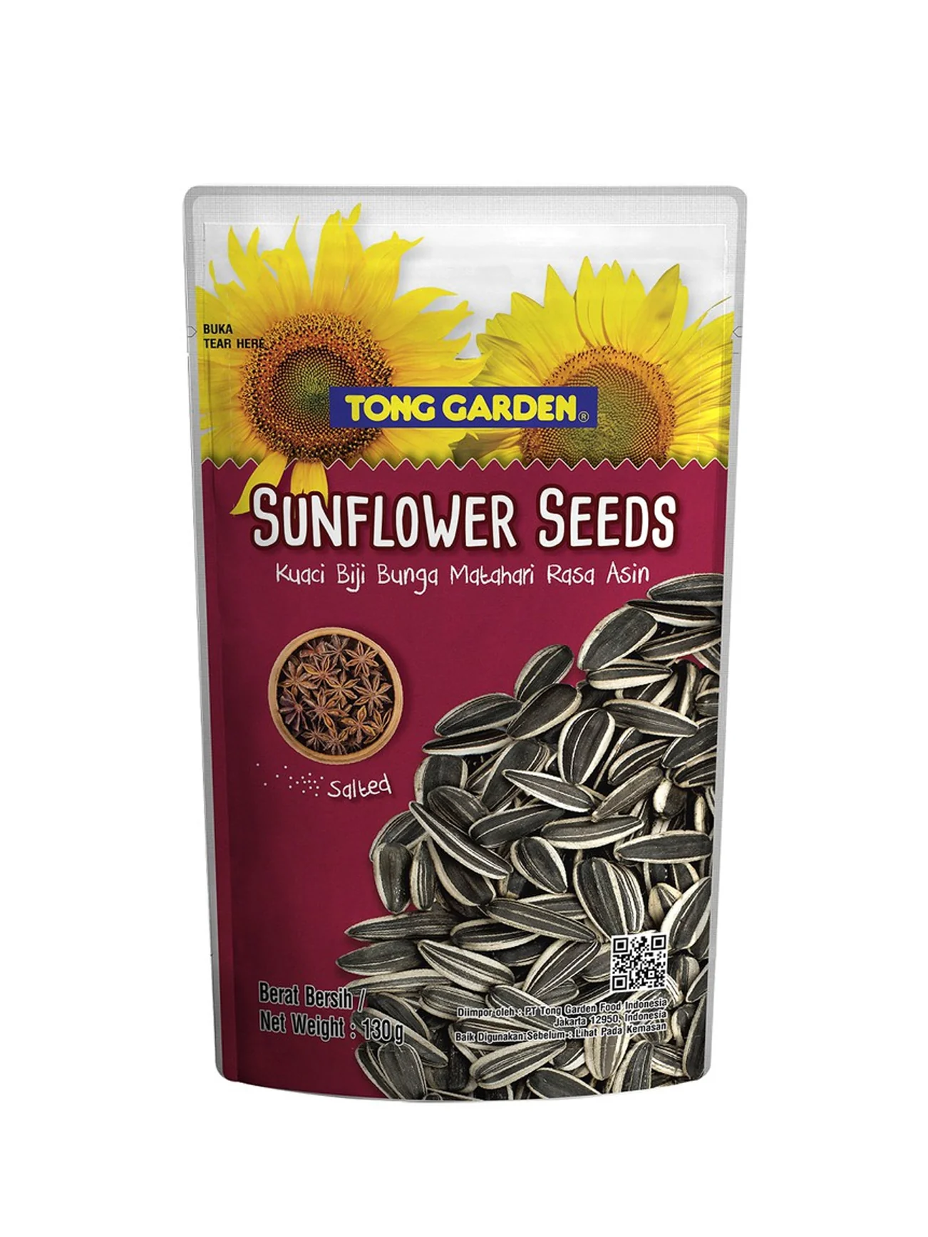 TONG GARDEN SUNFLOWER SEEDS (W.SHELL) SALTED 120G