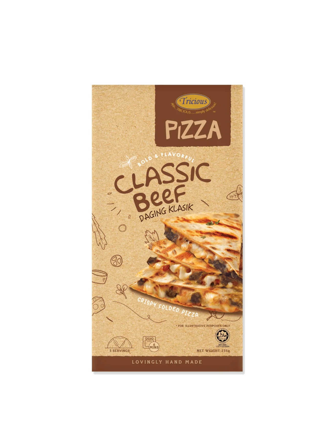 TRICIOUS FOLD PIZZA CLASSIC BEEF 235G
