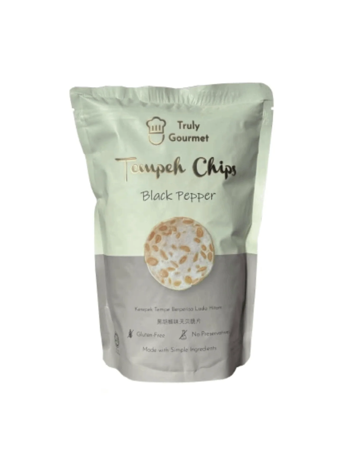 TRULY GOURMET TEMPEH CHIPS BLACK PEPPER 80G