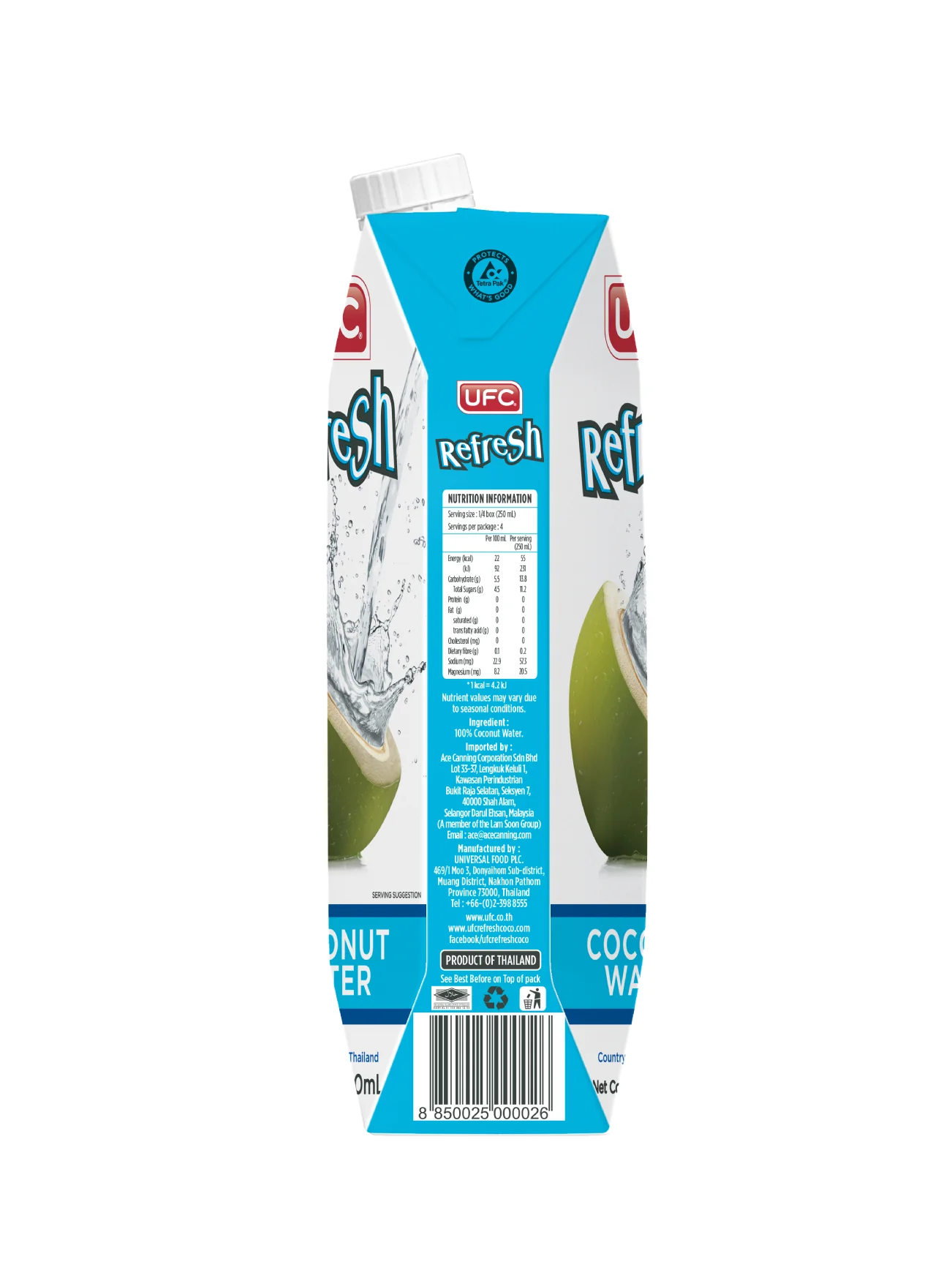 UFC REFRESH COCONUT WATER 1L - Image 4