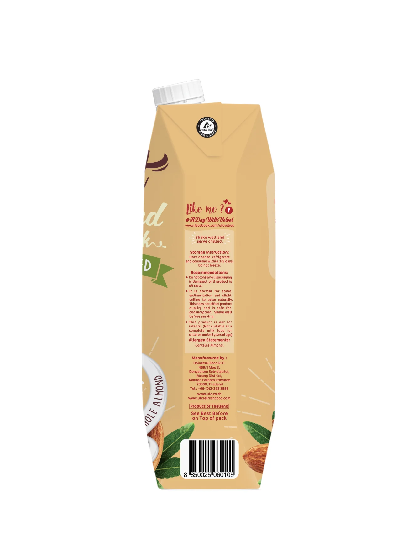 UFC VELVET ALMOND DRINK UNSWEETENED 1L - Image 4