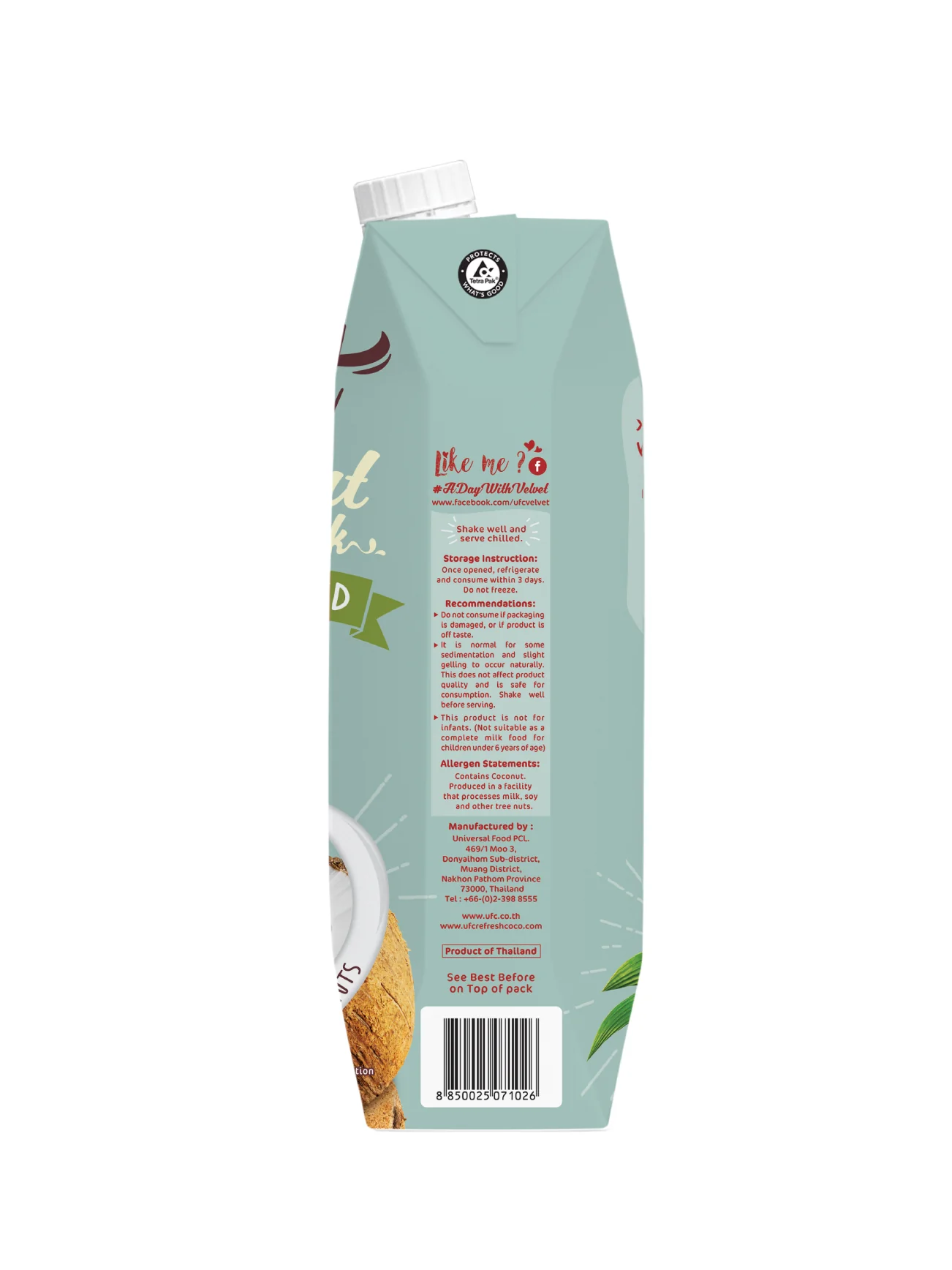 UFC VELVET COCONUT MILK DRINK UNSWEETENED 1L - Image 4